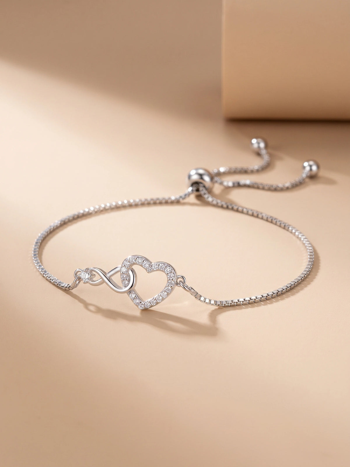 MYKI Infinity Heart Cubic Zircon Bracelet (MKBRAD363S)
