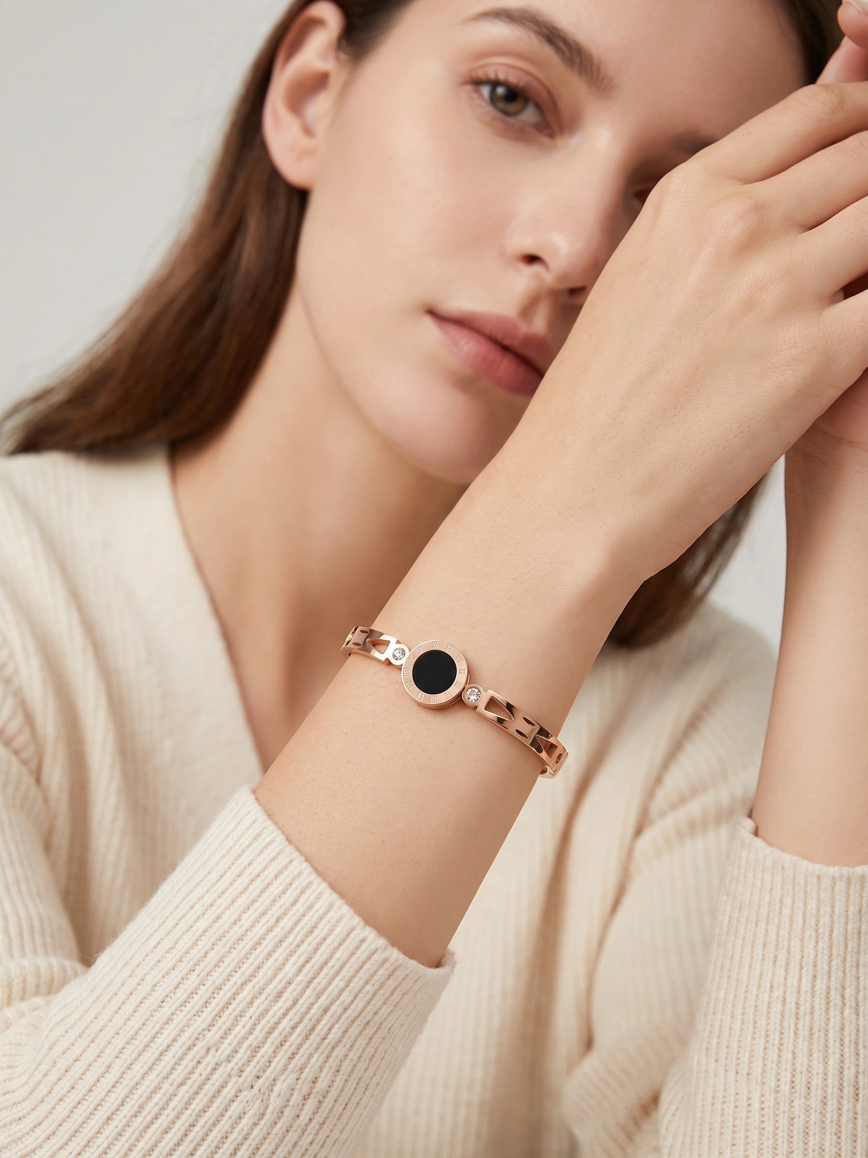 MYKI Stylish Roman Numbers Bracelet (MKBRAD364RG)