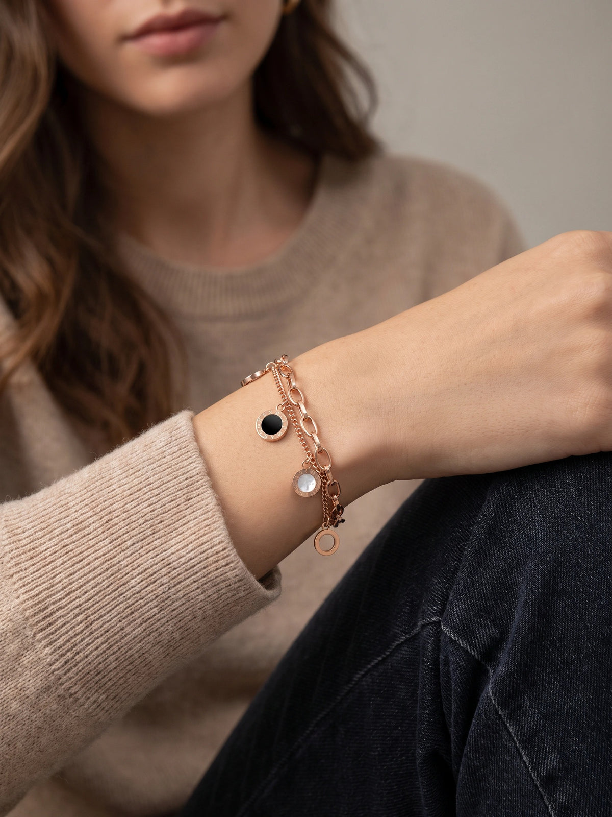 MYKI Casual Roman Gold plated Loose Bracelet (MKBRAD395RG)