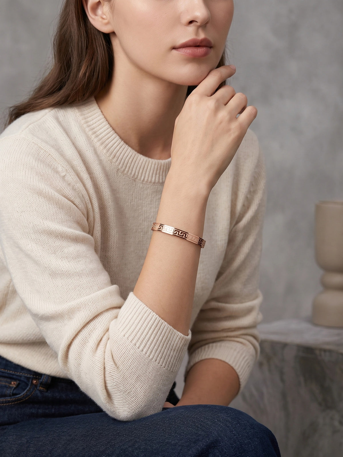 MYKI Glorious Love Bracelet(6mm thickness, 2.4 inch diameter) (MKBRAD462RG)