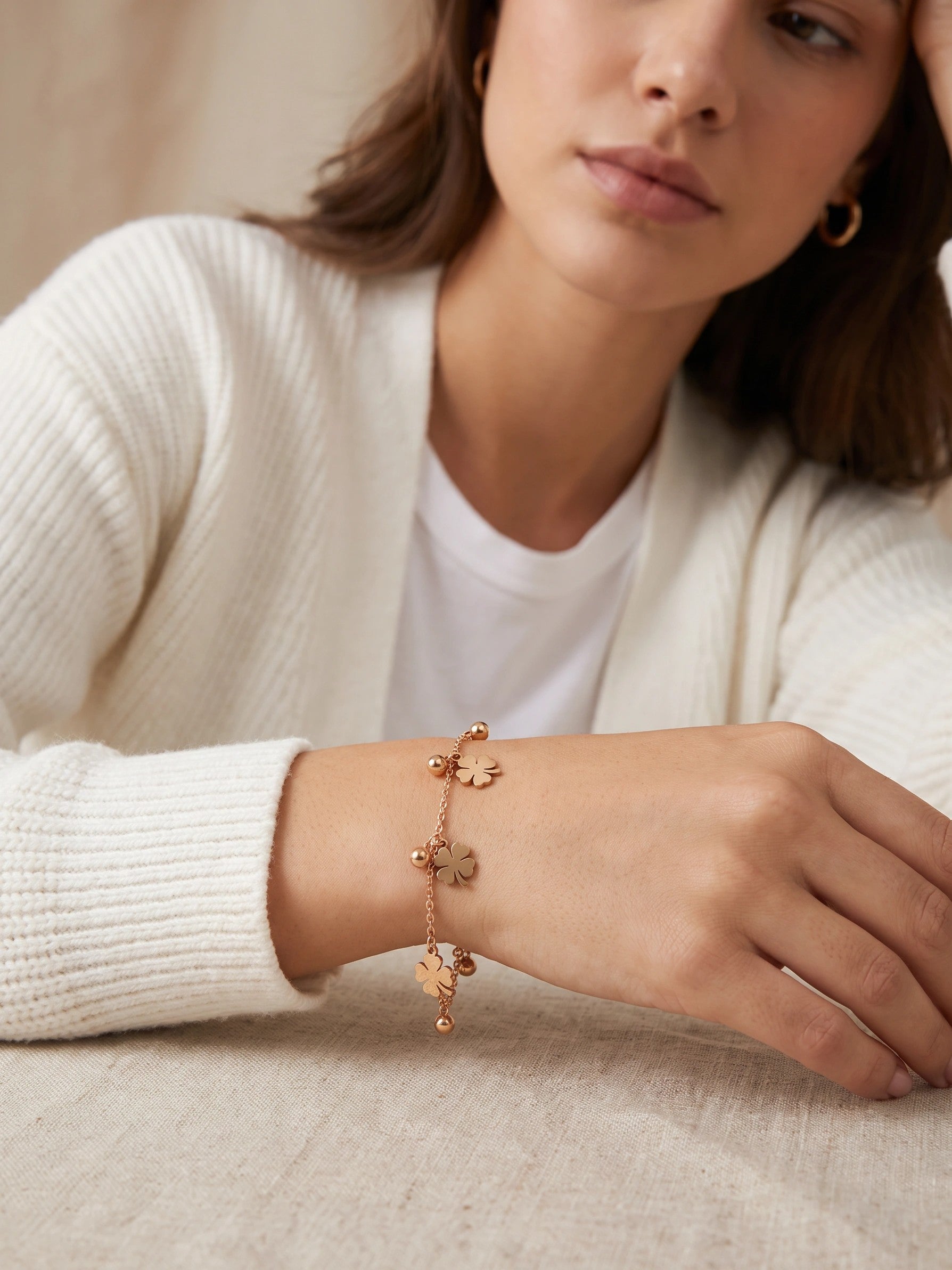 MYKI Pretty Floral Charm Bracelet (MKBRAD479RG)