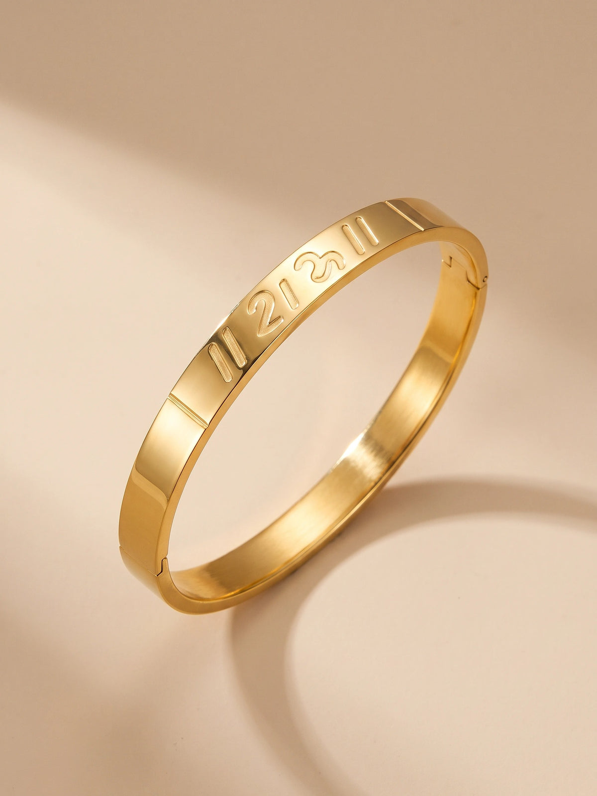 MYKI Royal Ram Engraved Bangle Bracelet  (MKBRAD514G)