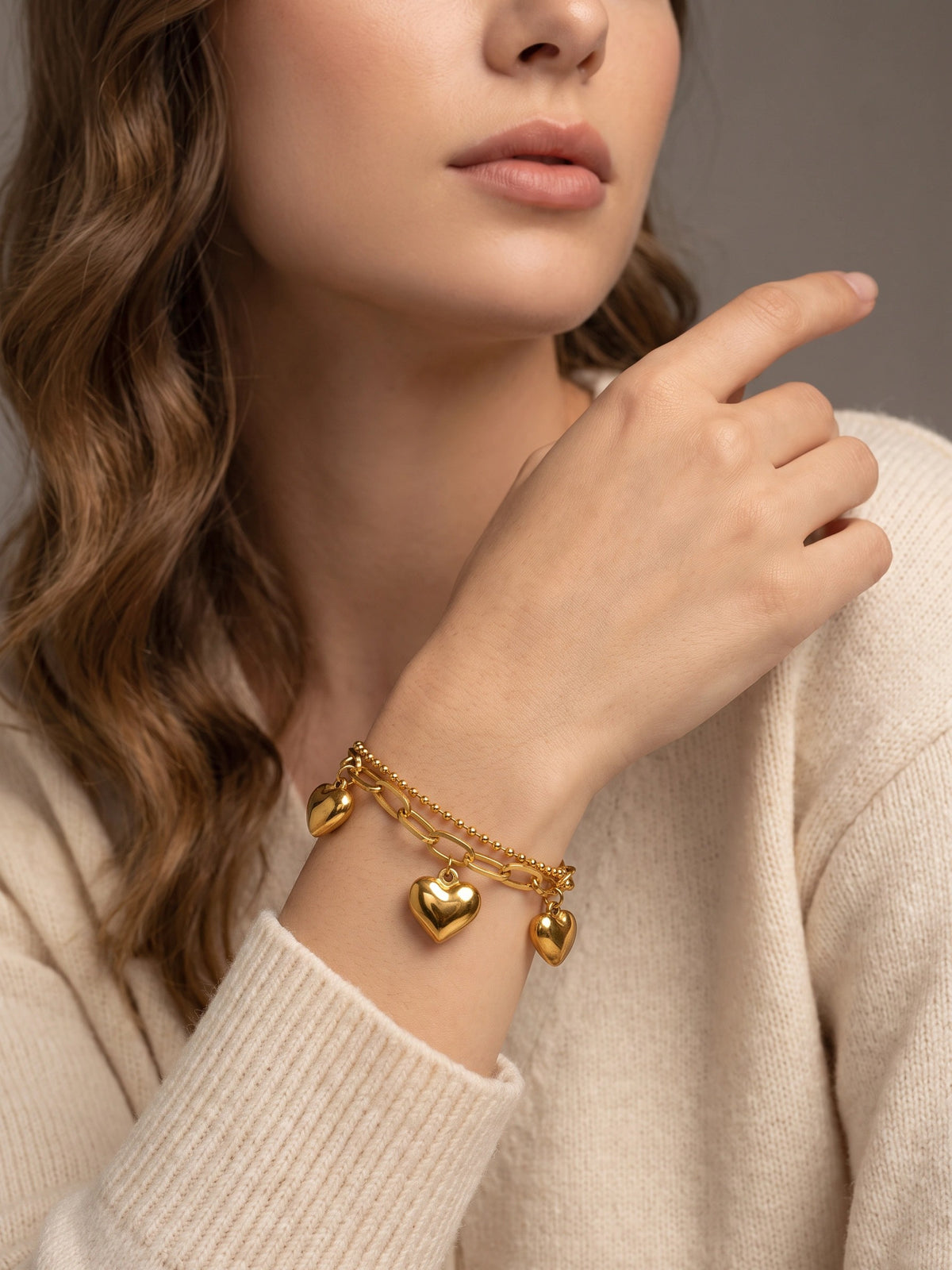MYKI Heart Shaped Bracelet  (MKBRAD573G-CSS)