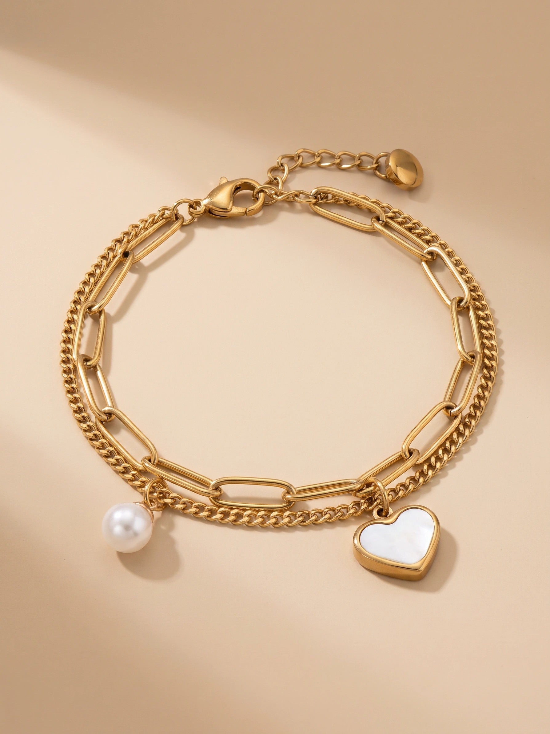 MYKI Multilayered Heart Bracelet  (MKBRAD577-CSS)
