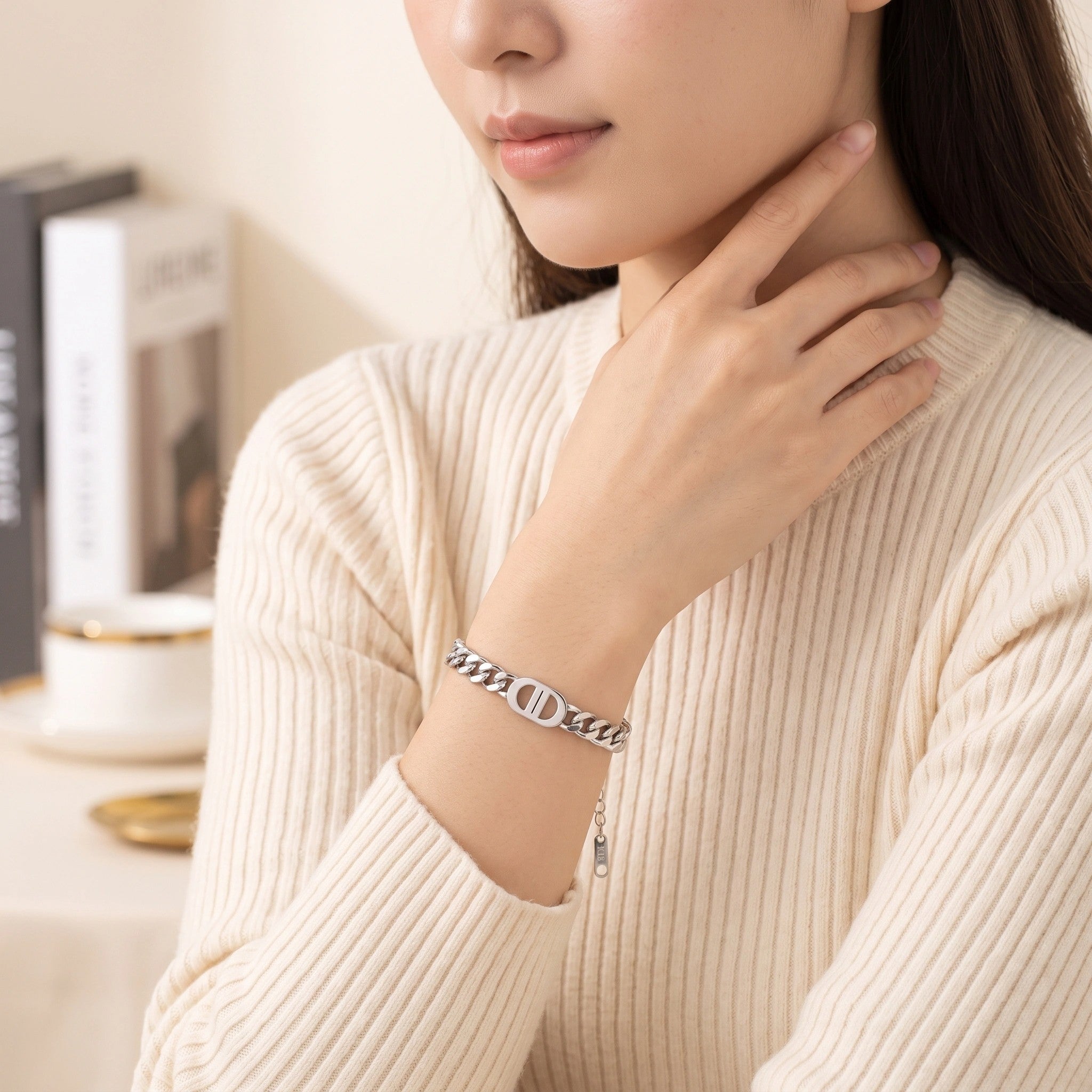 MYKI Silver Plated Chain Link Bracelet | Anti Tarnish Finish(MKBRAD707S-SSYI)