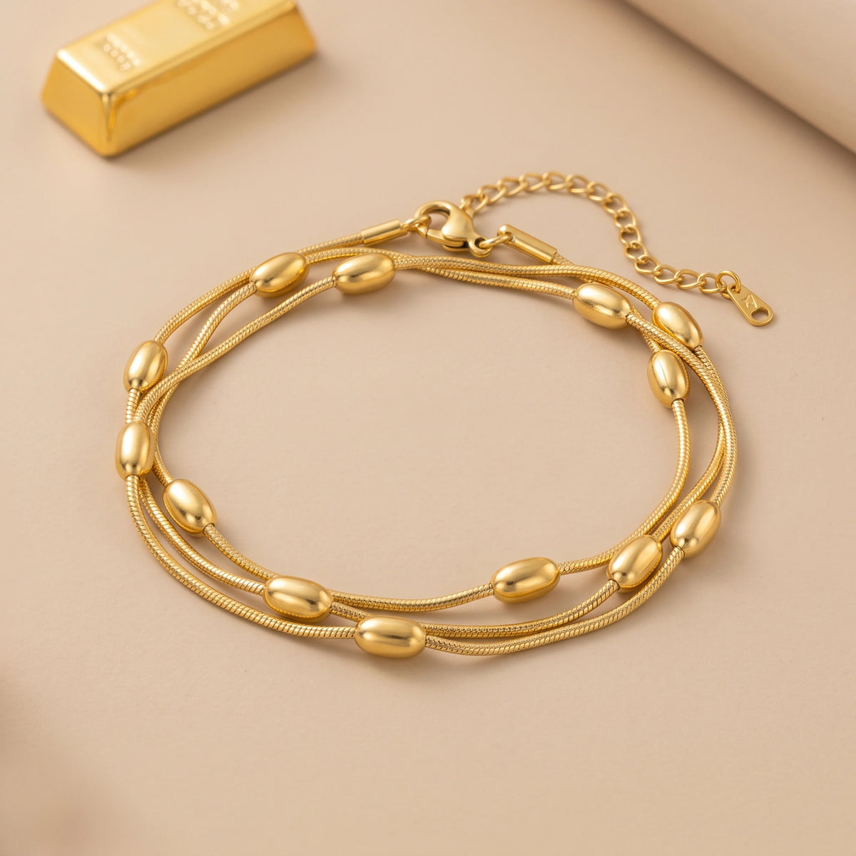 MYKI Multi Layer Bead Bracelet | Anti Tarnish Finish(MKBRAD715-SSYI)