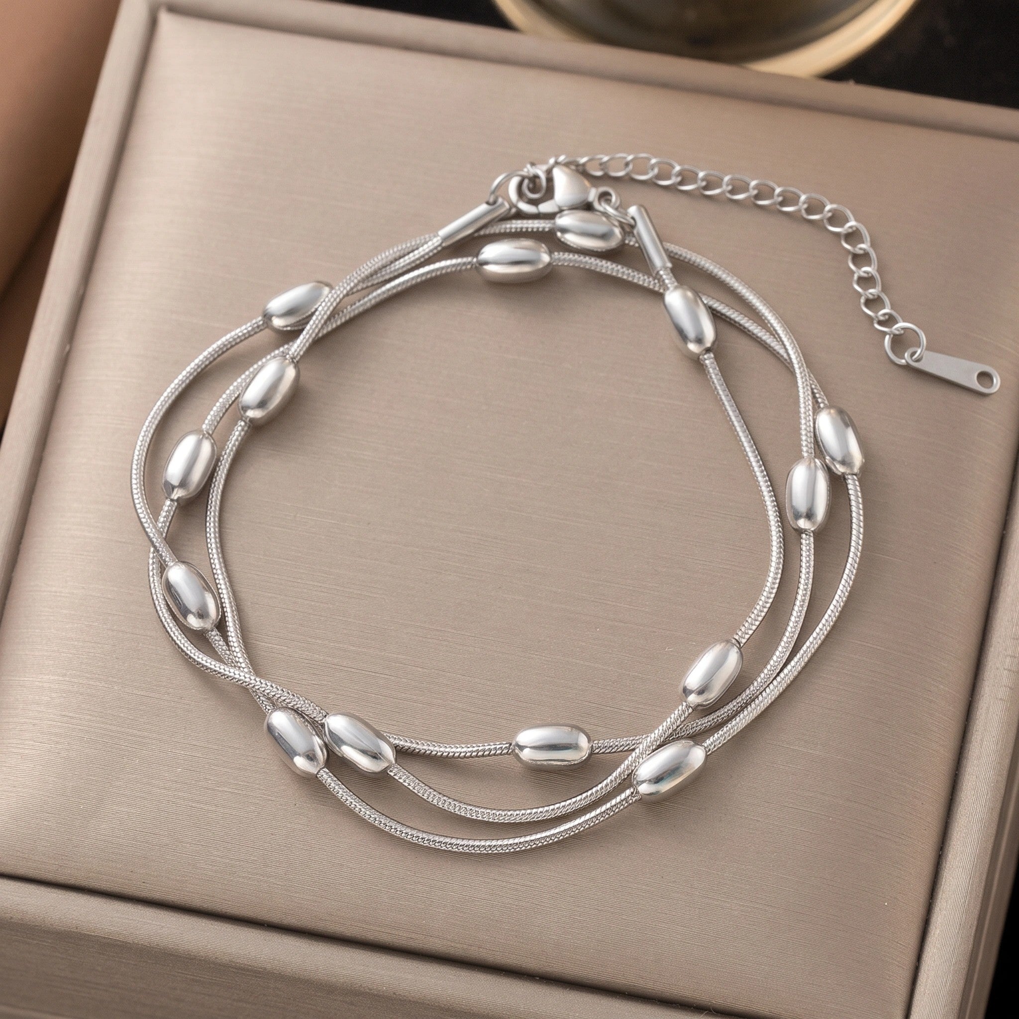 MYKI Multi Layer Bead Bracelet | Anti Tarnish Finish(MKBRAD715-SSYI)