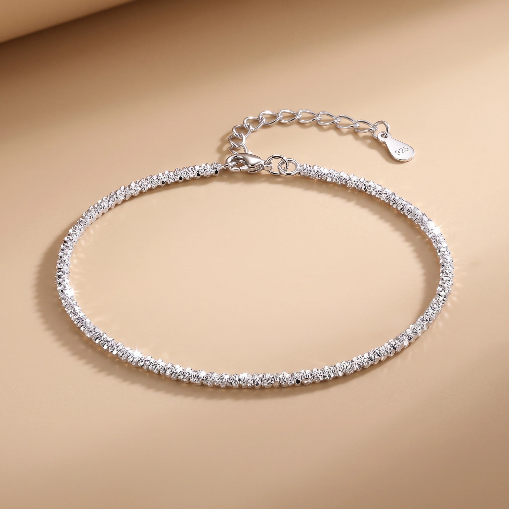 MYKI Textured Dainty Bracelet(MKBRAD716-SSYI)