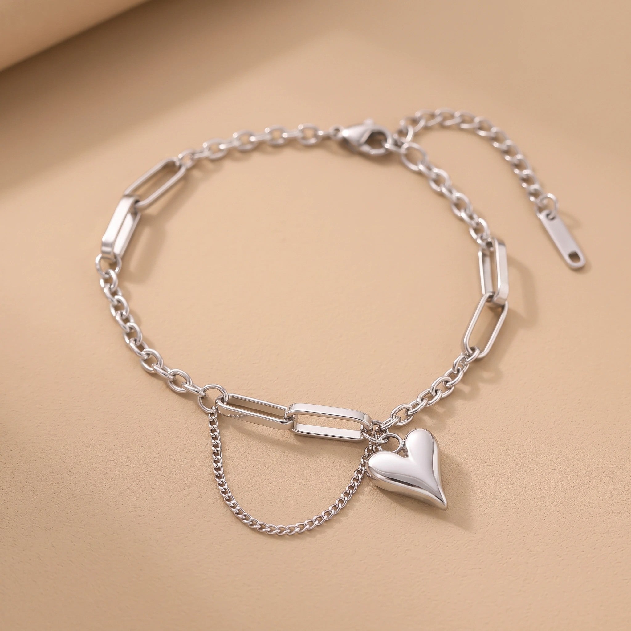 MYKI Heart Charm Link Bracelet(MKBRAD719-SSYI)