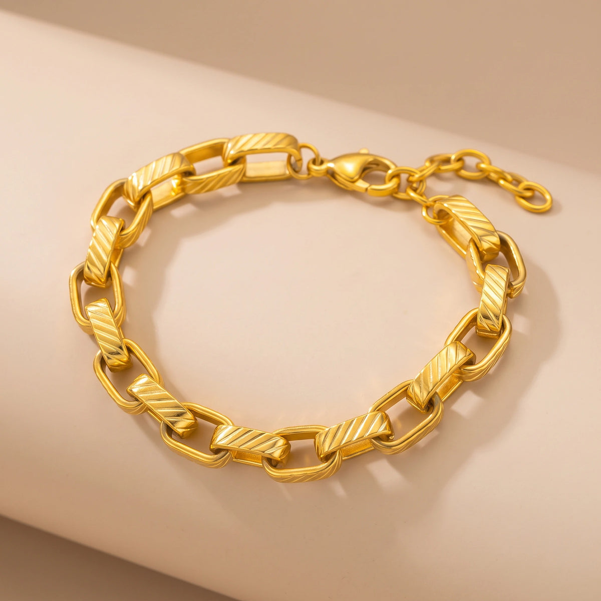 MYKI Textured Link Bracelet(MKBRAD720-SSYI)