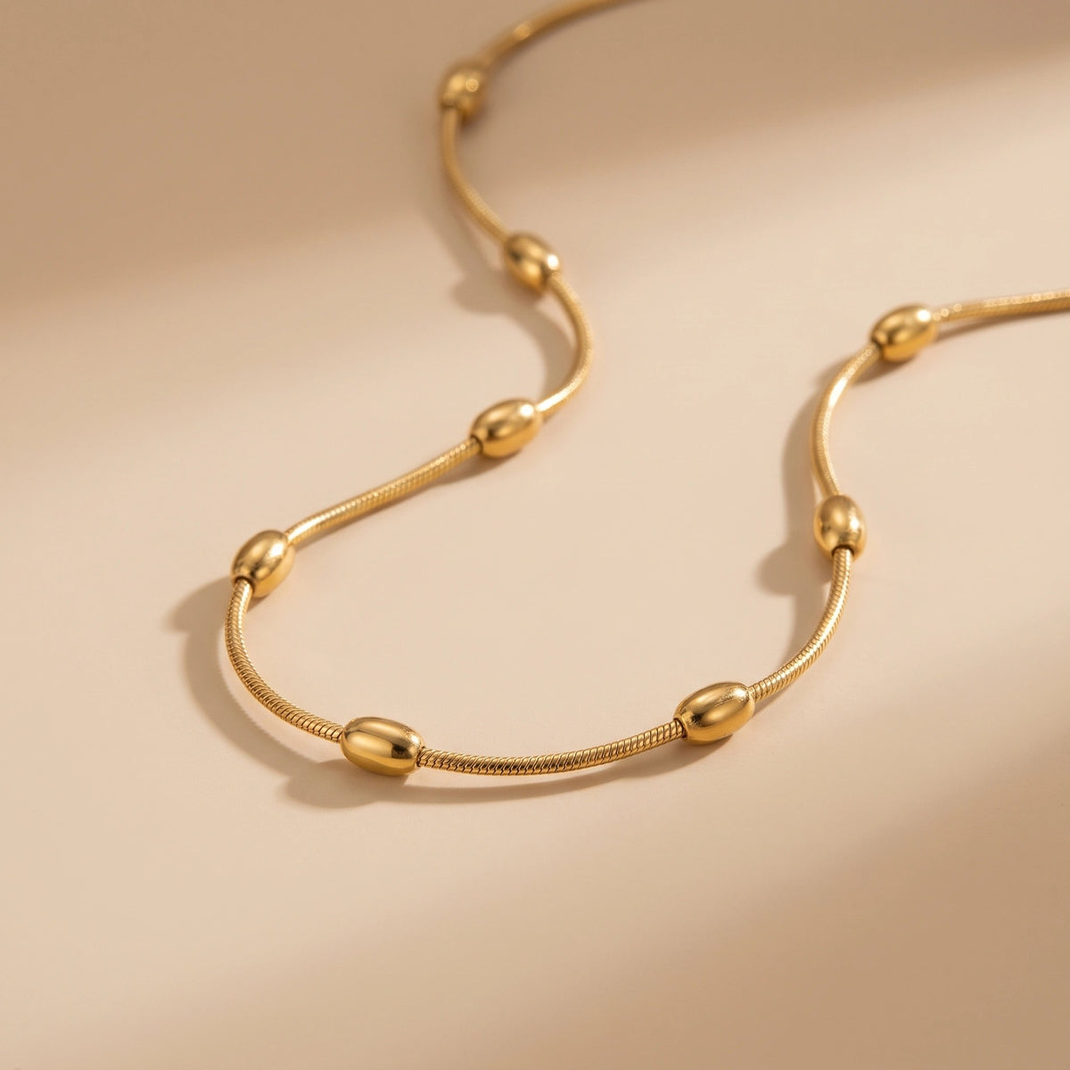 MYKI Anti-Tarnish Beaded Necklace (MK720-SSYI)