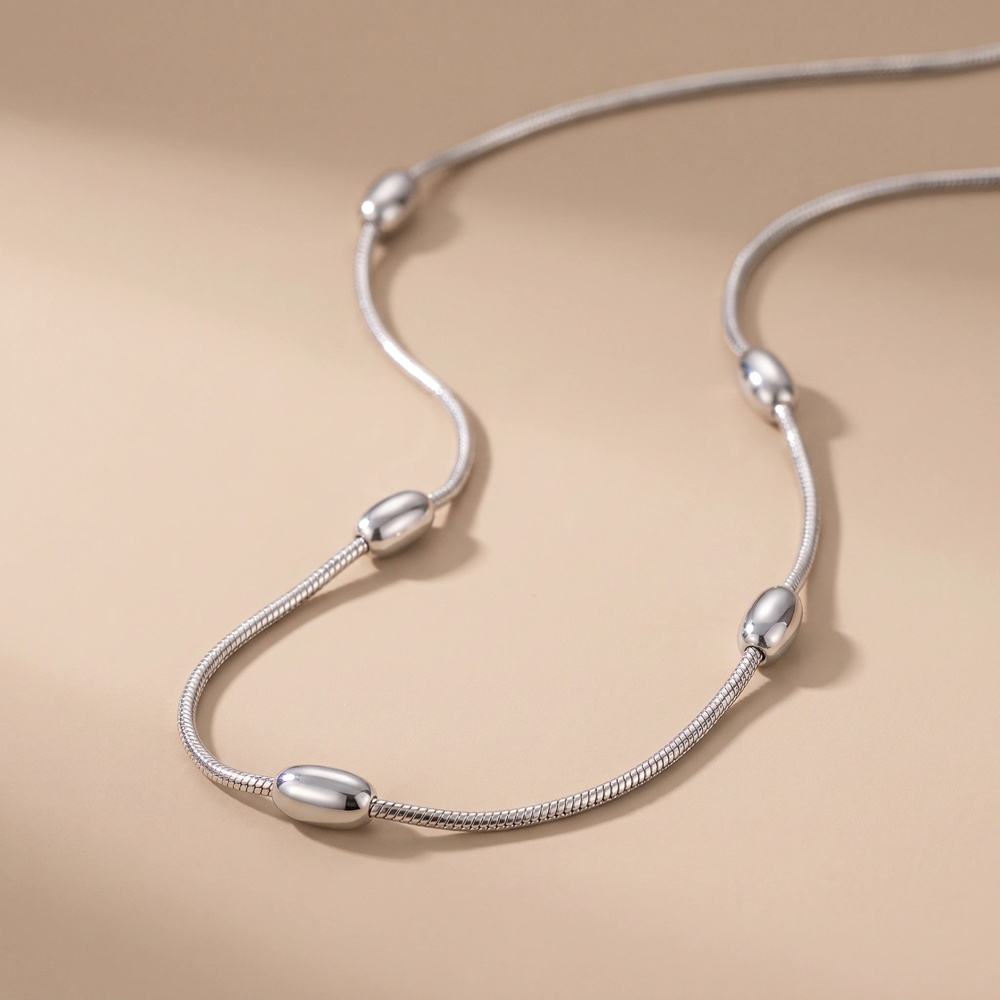 MYKI Anti-Tarnish Beaded Necklace (MK720-SSYI)