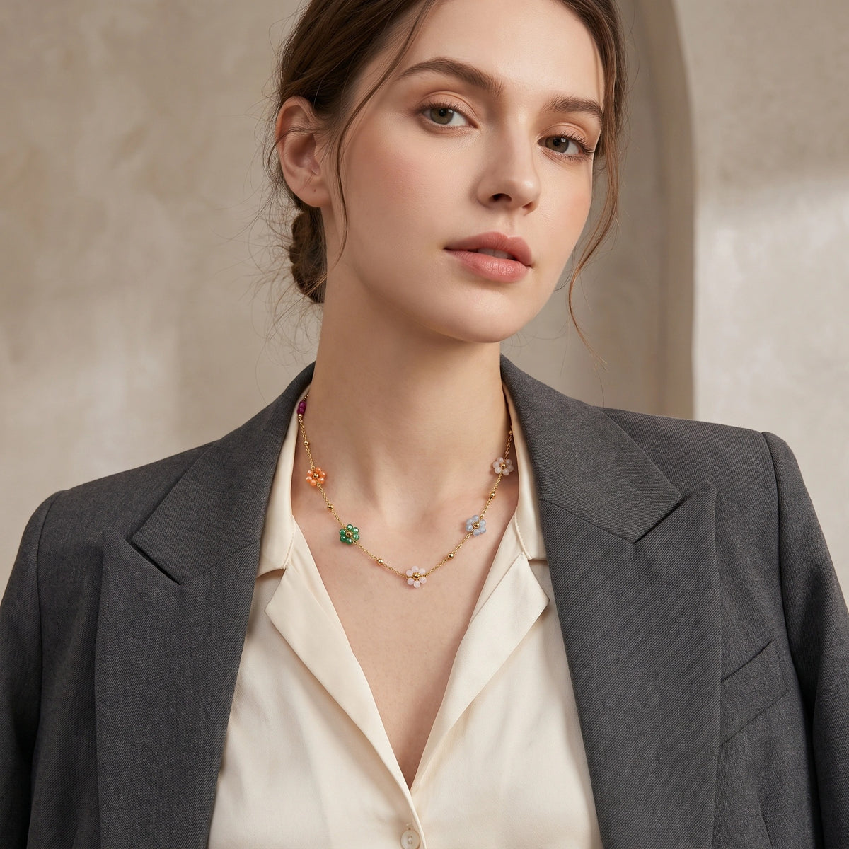 MYKI Bonny Stainless Steel Necklace (MK728G-SSYI)