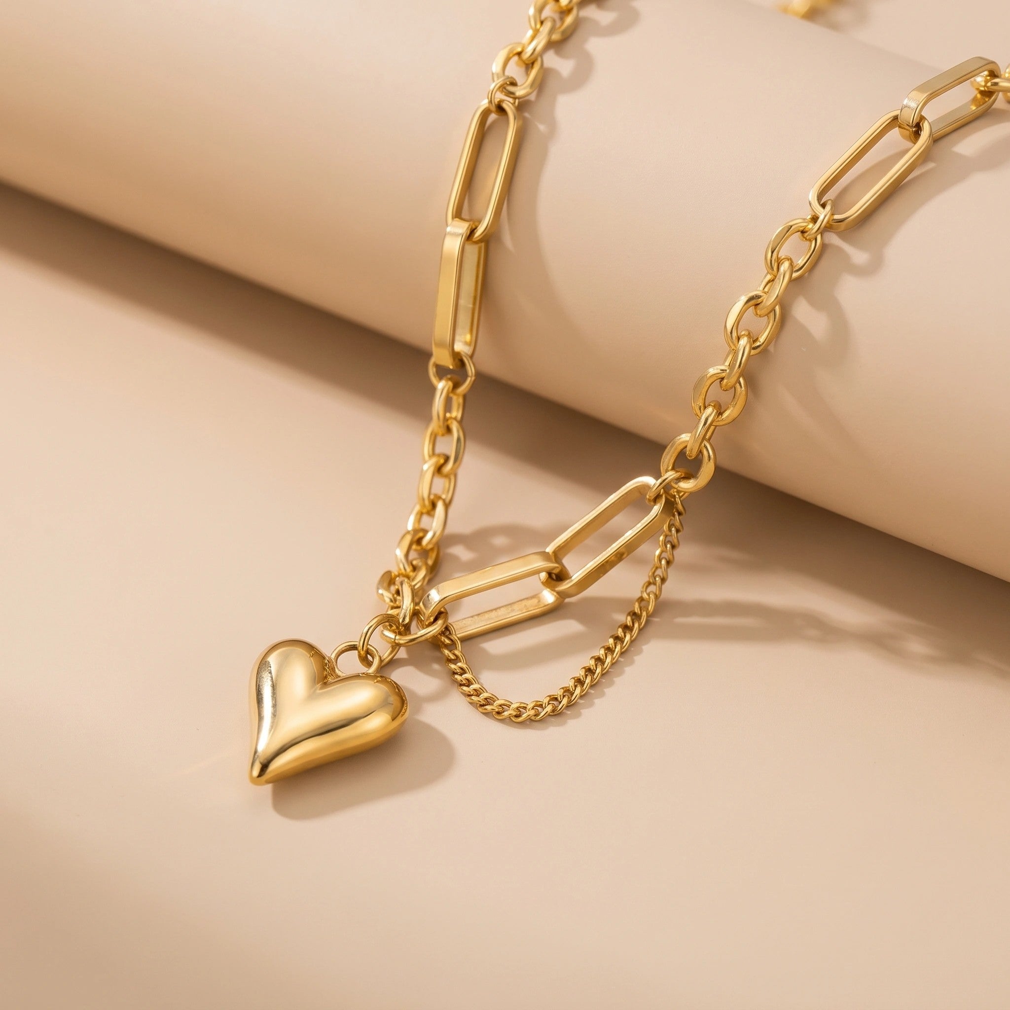 MYKI Appealing Heart Stainless Steel Necklace (MK729-SSYI)