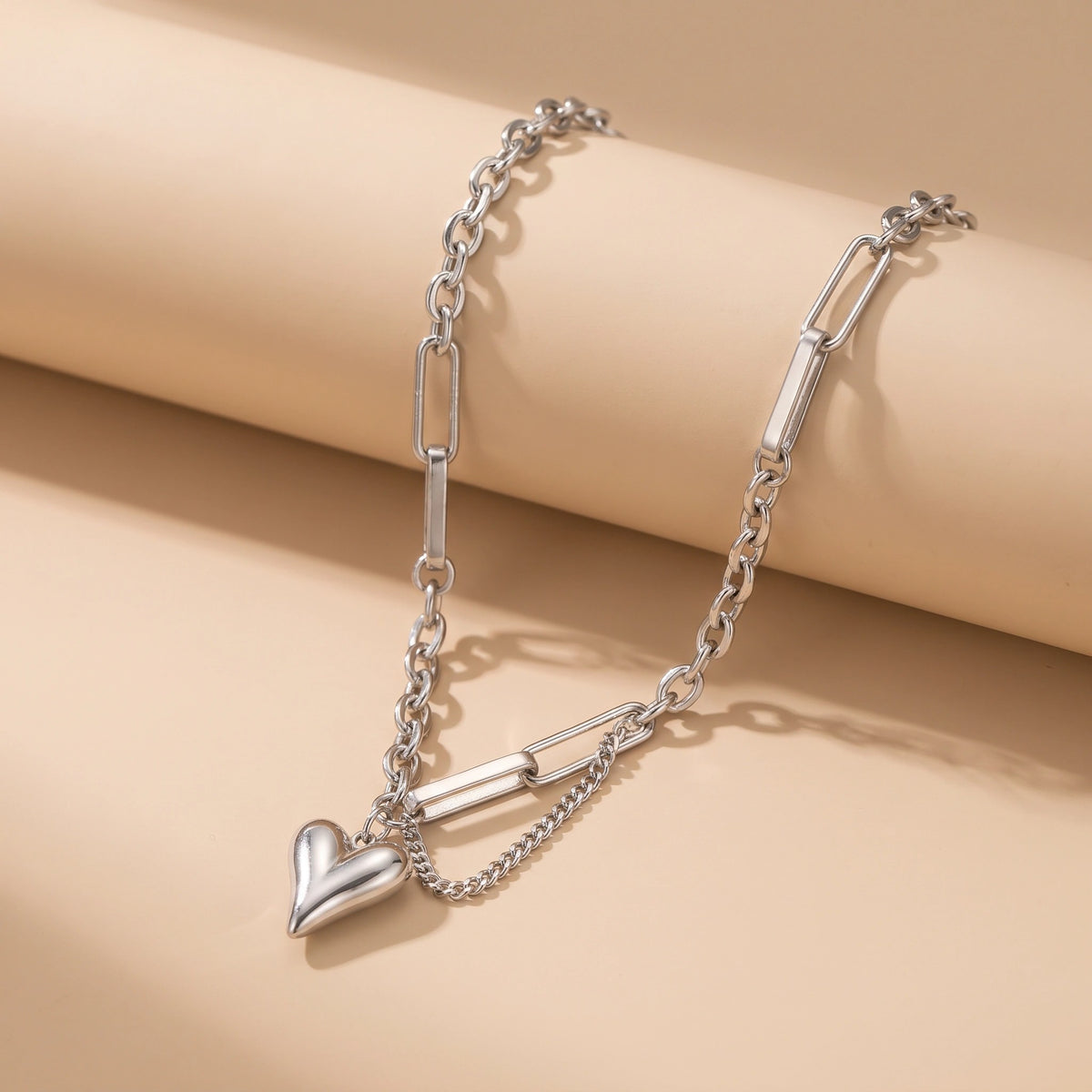MYKI Appealing Heart Stainless Steel Necklace (MK729-SSYI)