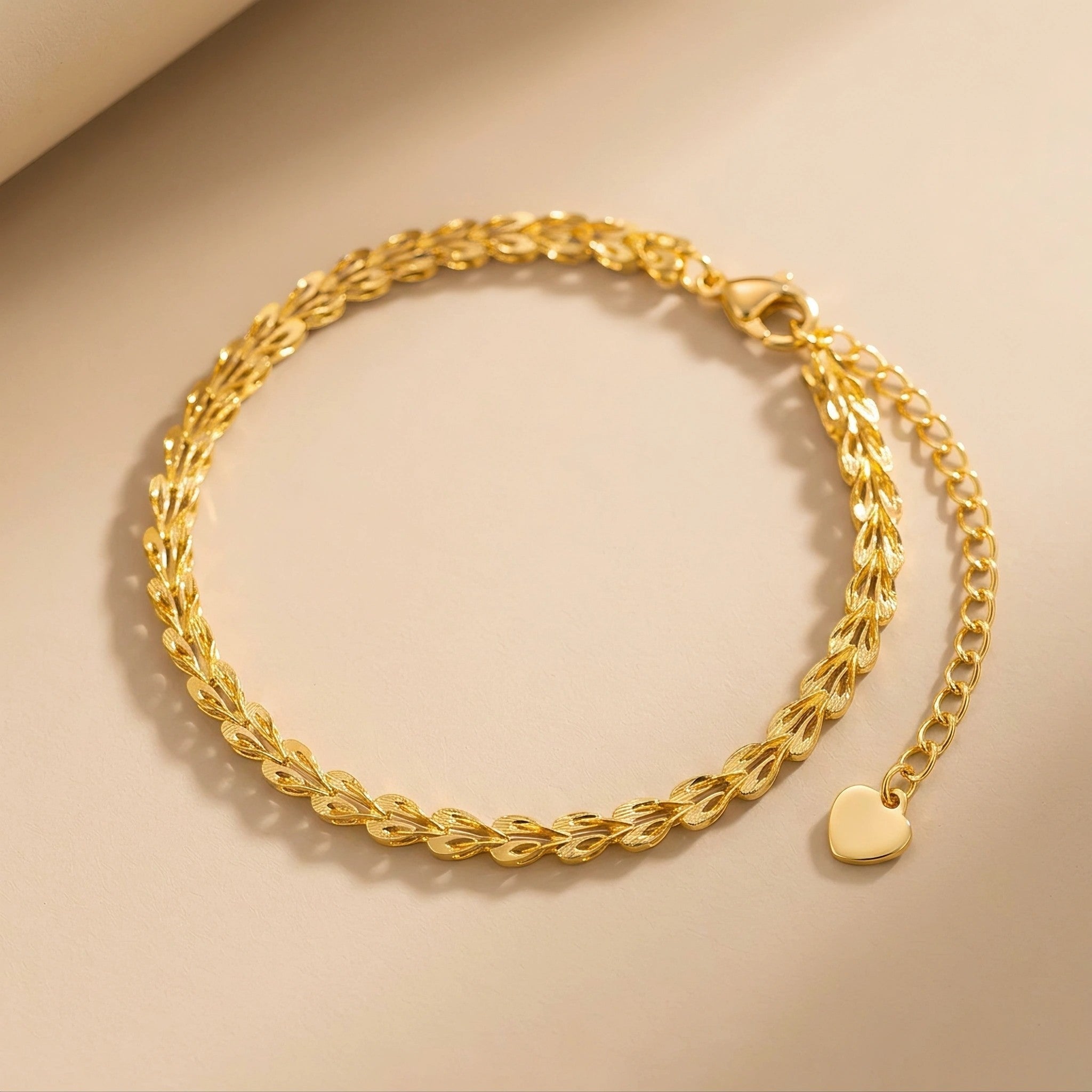 MYKI Gold-Plated Textured Chain Bracelet | Anti-Tarnish(MKBRAD732G-SSYI)