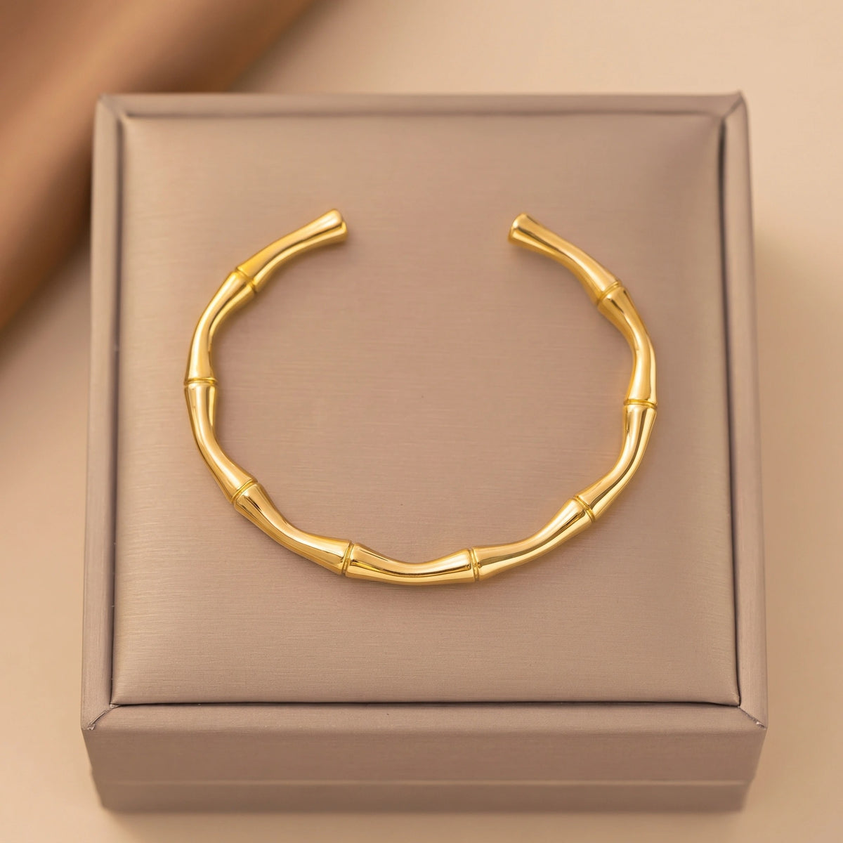MYKI Gold-Plated Bamboo Cuff Bracelet | Anti-Tarnish(MKBRAD734G-SSYI)