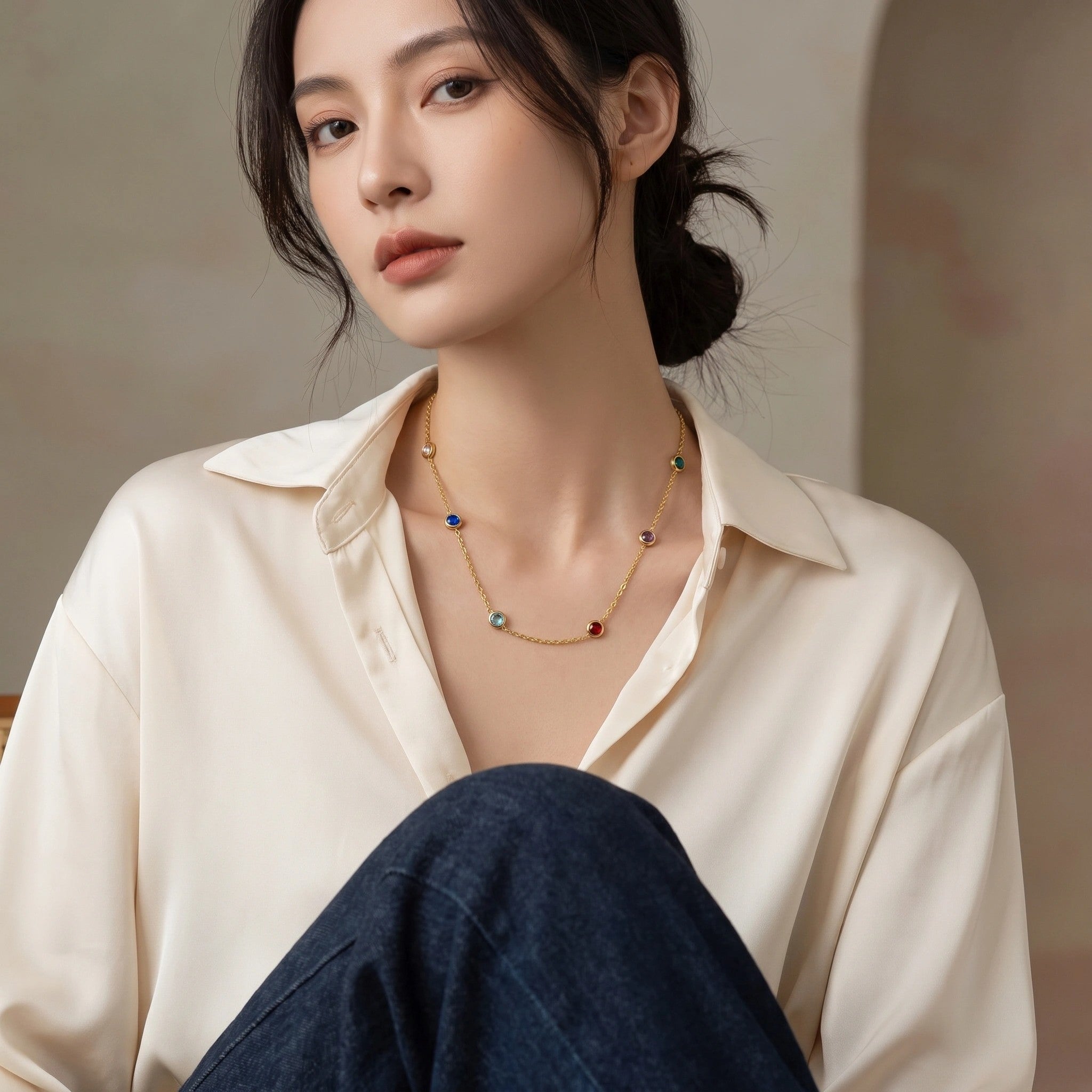 MYKI Resplendent Stainless Steel Necklace (MK736G-SSYI)