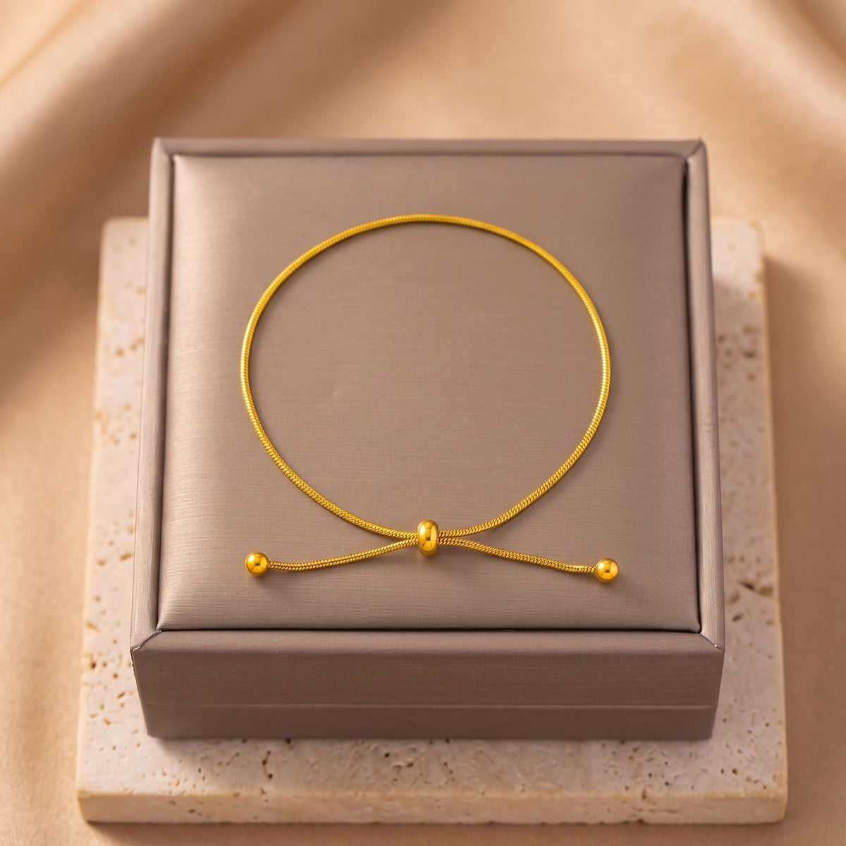 MYKI Gold-Plated Adjustable Chain Bracelet | Anti-Tarnish(MKBRAD737G-SSYI)