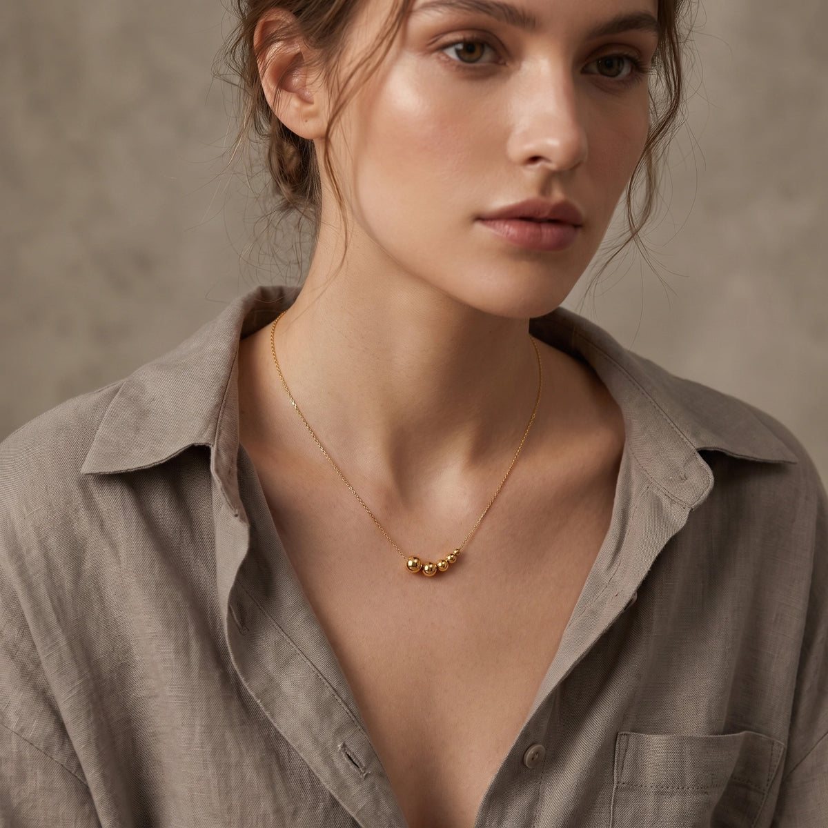 MYKI Cute Stainless Steel Necklace (MK740G-SSYI)
