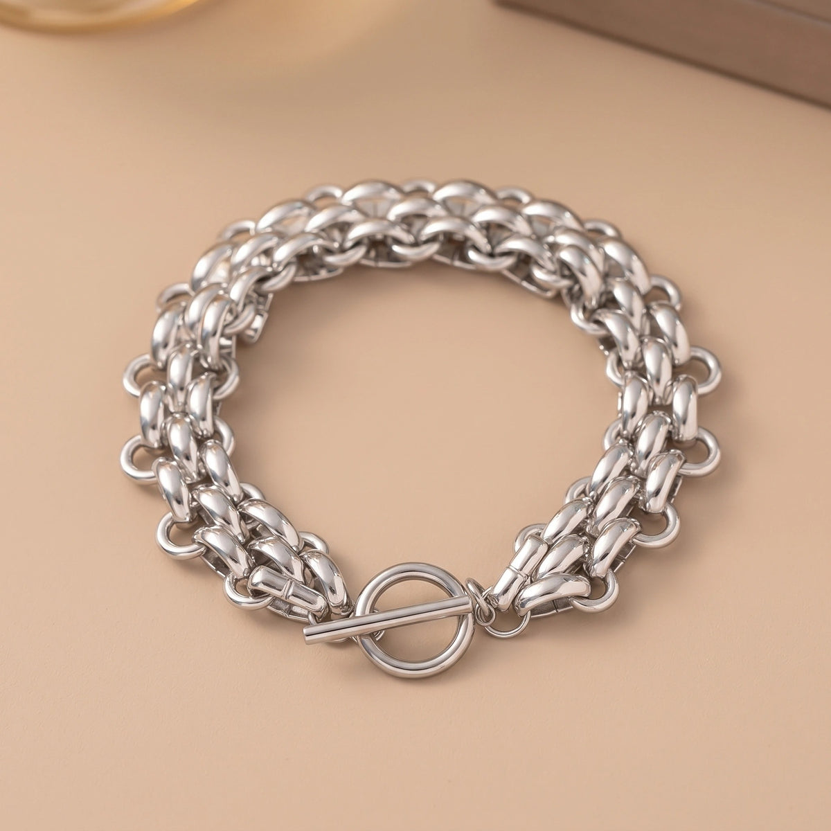 MYKI Silver Bold Chain Bracelet | Toggle Clasp(MKBRAD741S-SSYI)