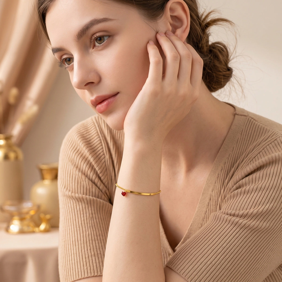 MYKI Gold Plated Bracelet | Anti-Tarnish Adjustable Design(MKBRAD753G-SSYI)