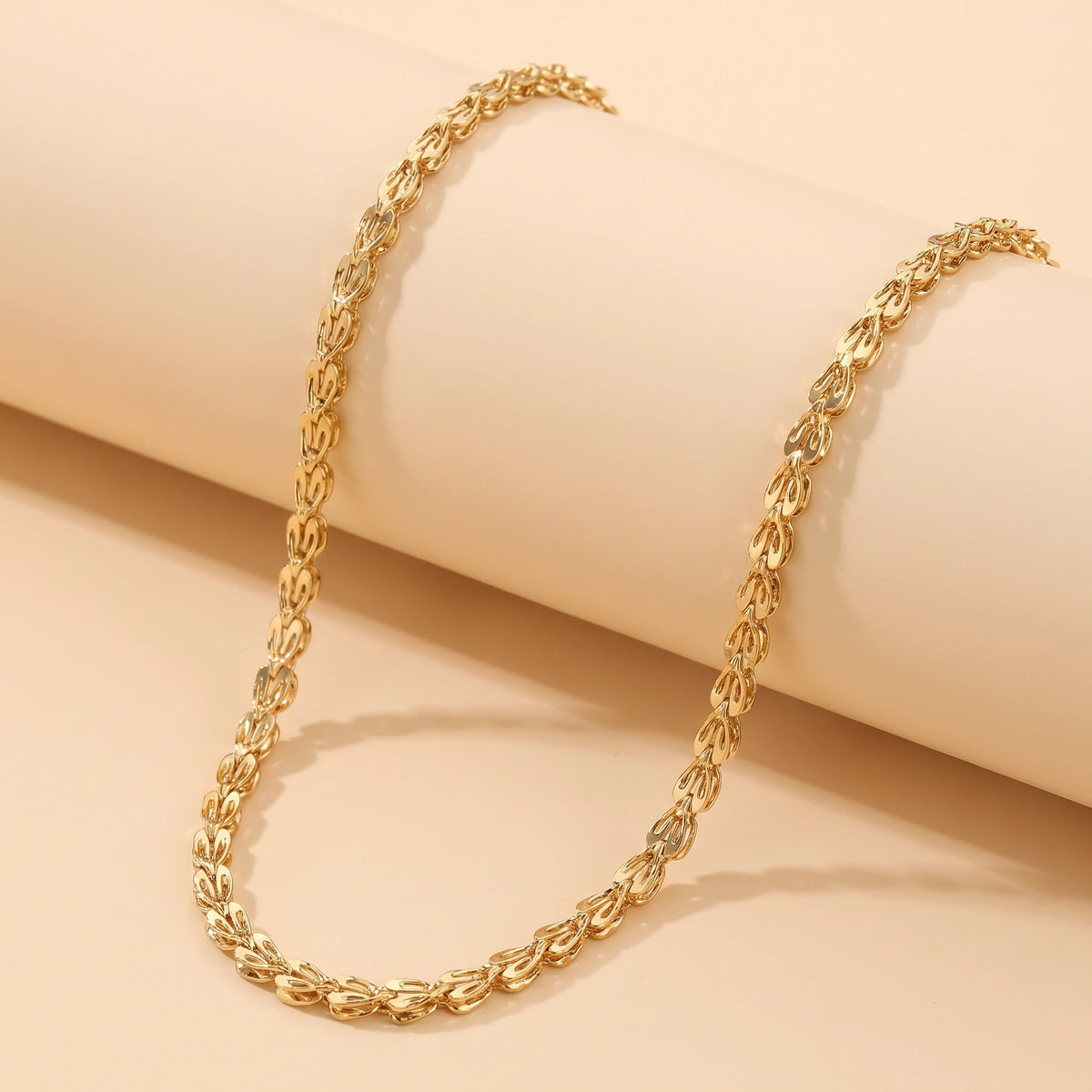 MYKI Anti Tarnish Gold Plated Leaf-Link Design (MK756G-SSYI)