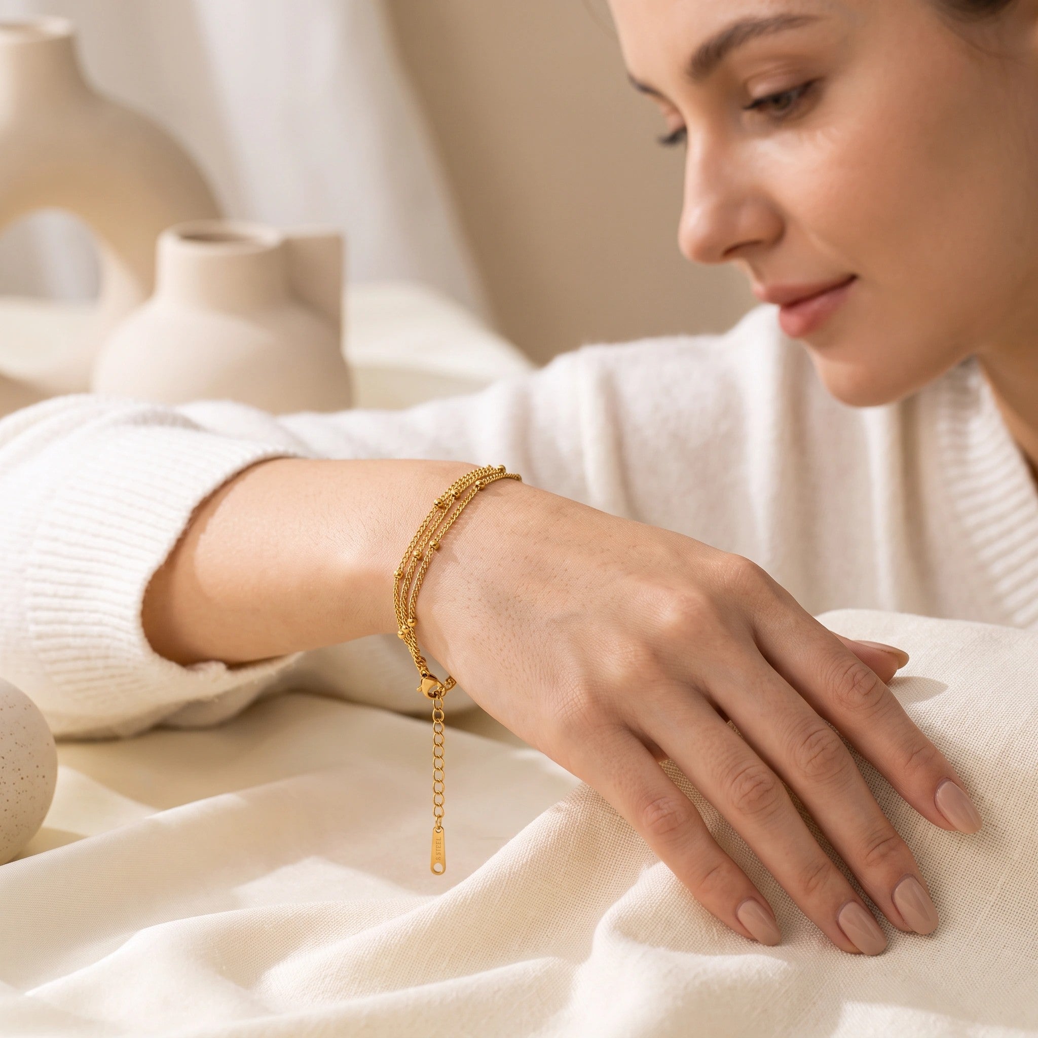 MYKI Gold Plated Bracelet | Anti-Tarnish Adjustable Design(MKBRAD758G-SSYI)