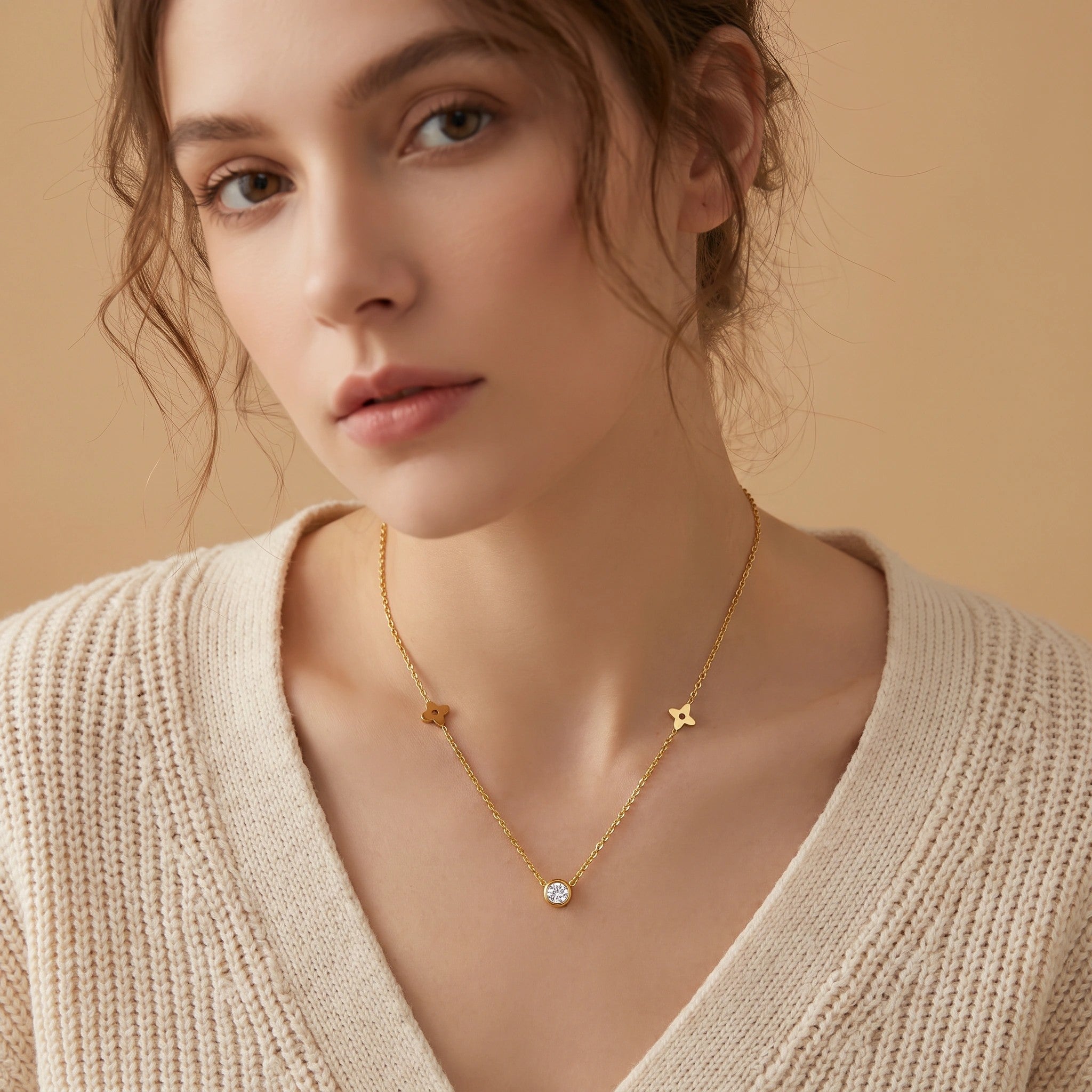 MYKI Flashy Stainless Steel Necklace (MK758G-SSYI)