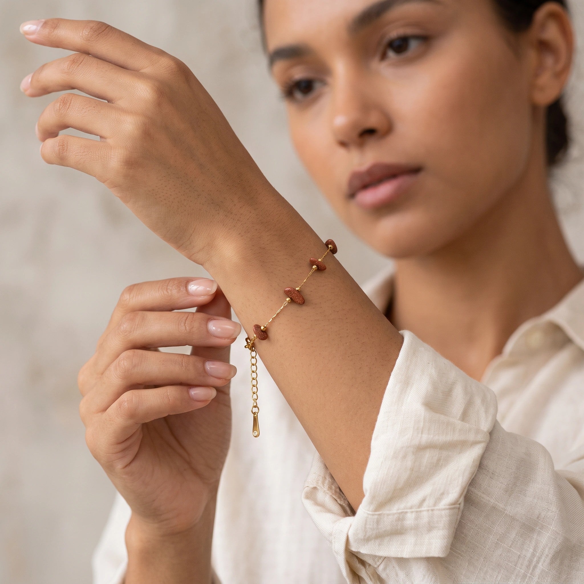 MYKI Gold Plated Bracelet | Anti-Tarnish Adjustable Design(MKBRAD760G-SSYI)