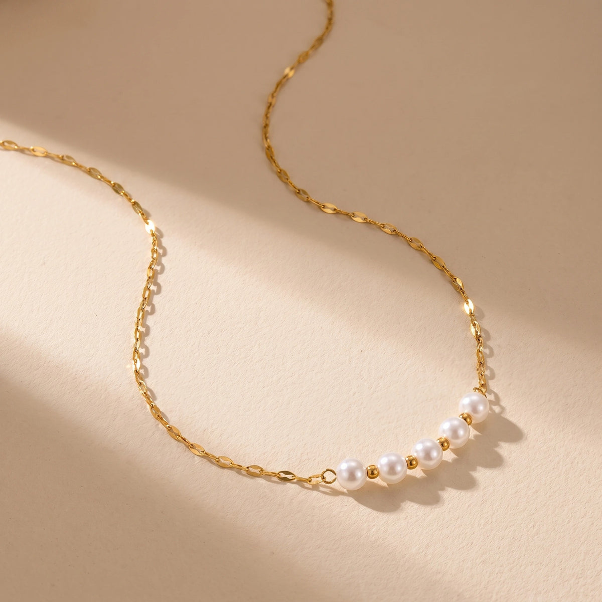 MYKI Pearl Beads Stainless Steel Necklace (MK765-SSYI)