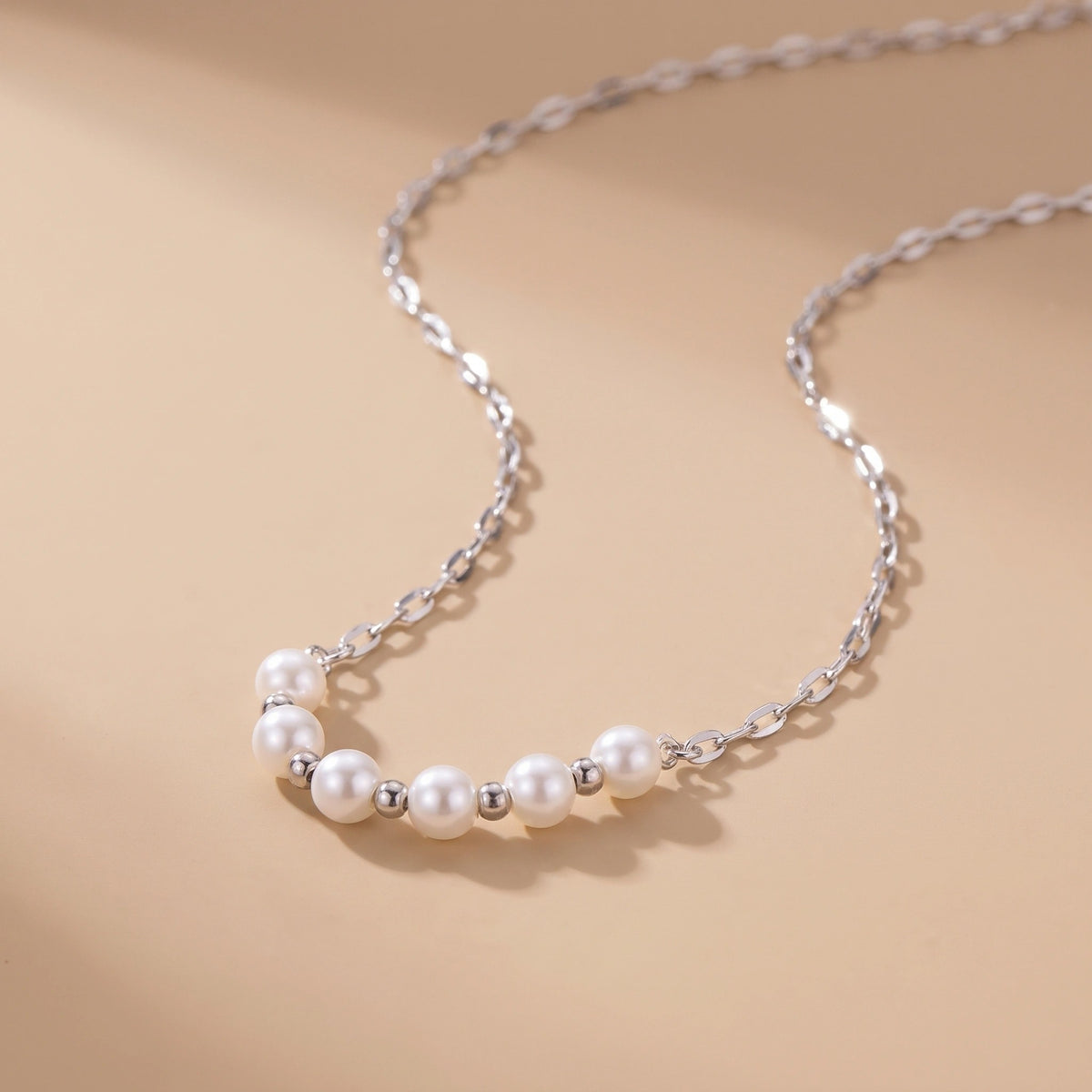 MYKI Pearl Beads Stainless Steel Necklace (MK765-SSYI)