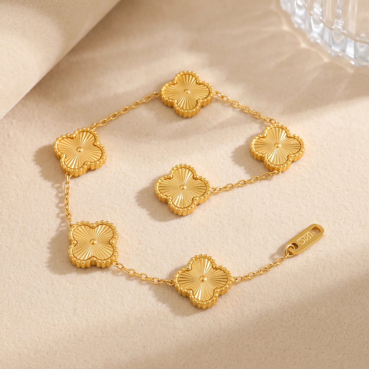 MYKI Gold-Plated Floral Charm Bracelet | Anti-Tarnish(MKBRAD768G-SSYI)