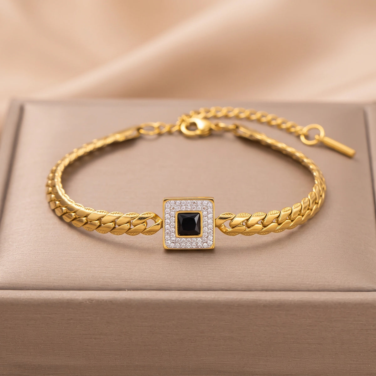 MYKI Coloured Stone Cuban Bracelet | Premium Finish(MKBRAD771G-SSYI)