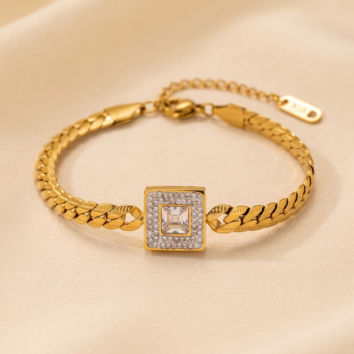 MYKI Coloured Stone Cuban Bracelet | Premium Finish(MKBRAD771G-SSYI)