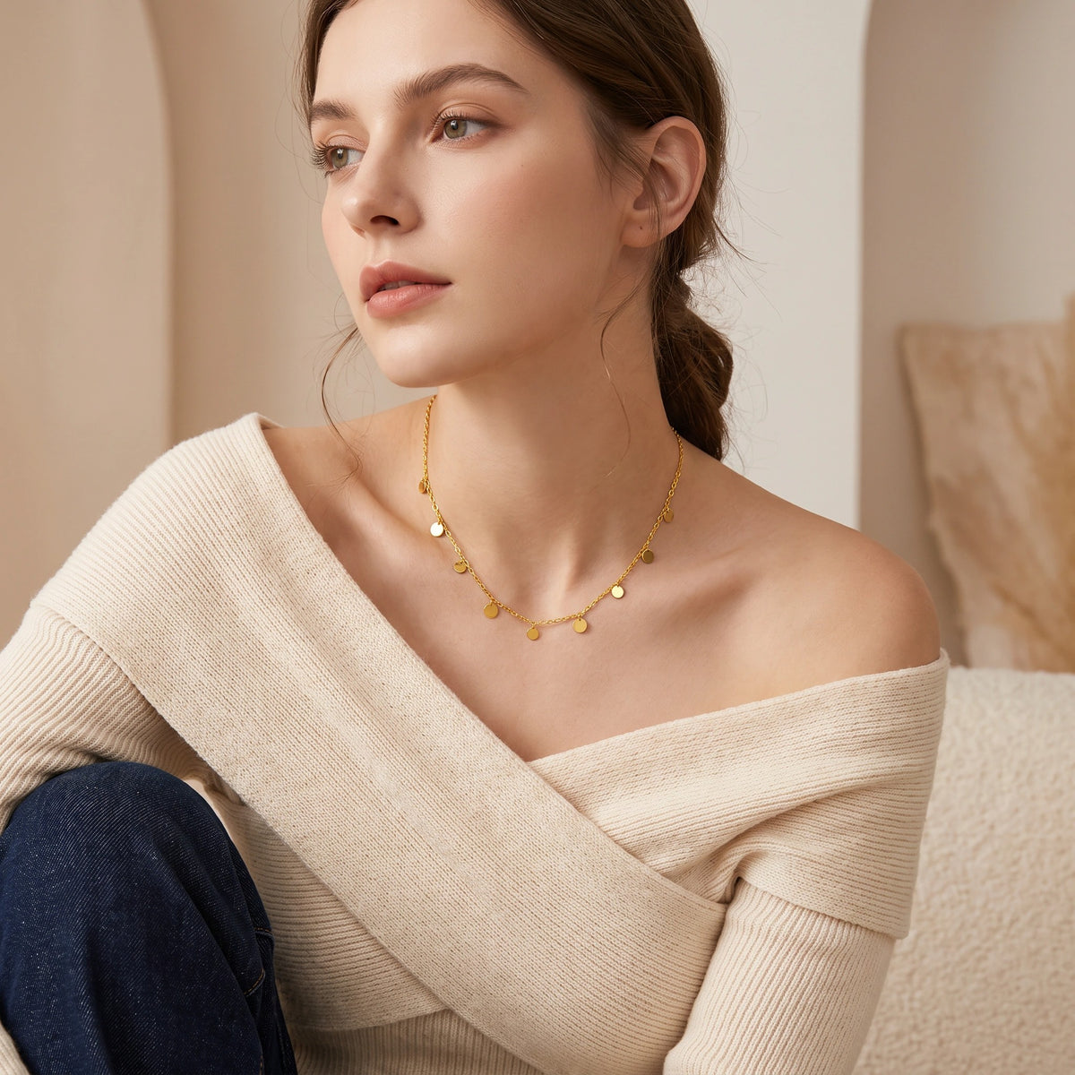 MYKI Zingy Stainless Steel Necklace (MK773G-SSYI)