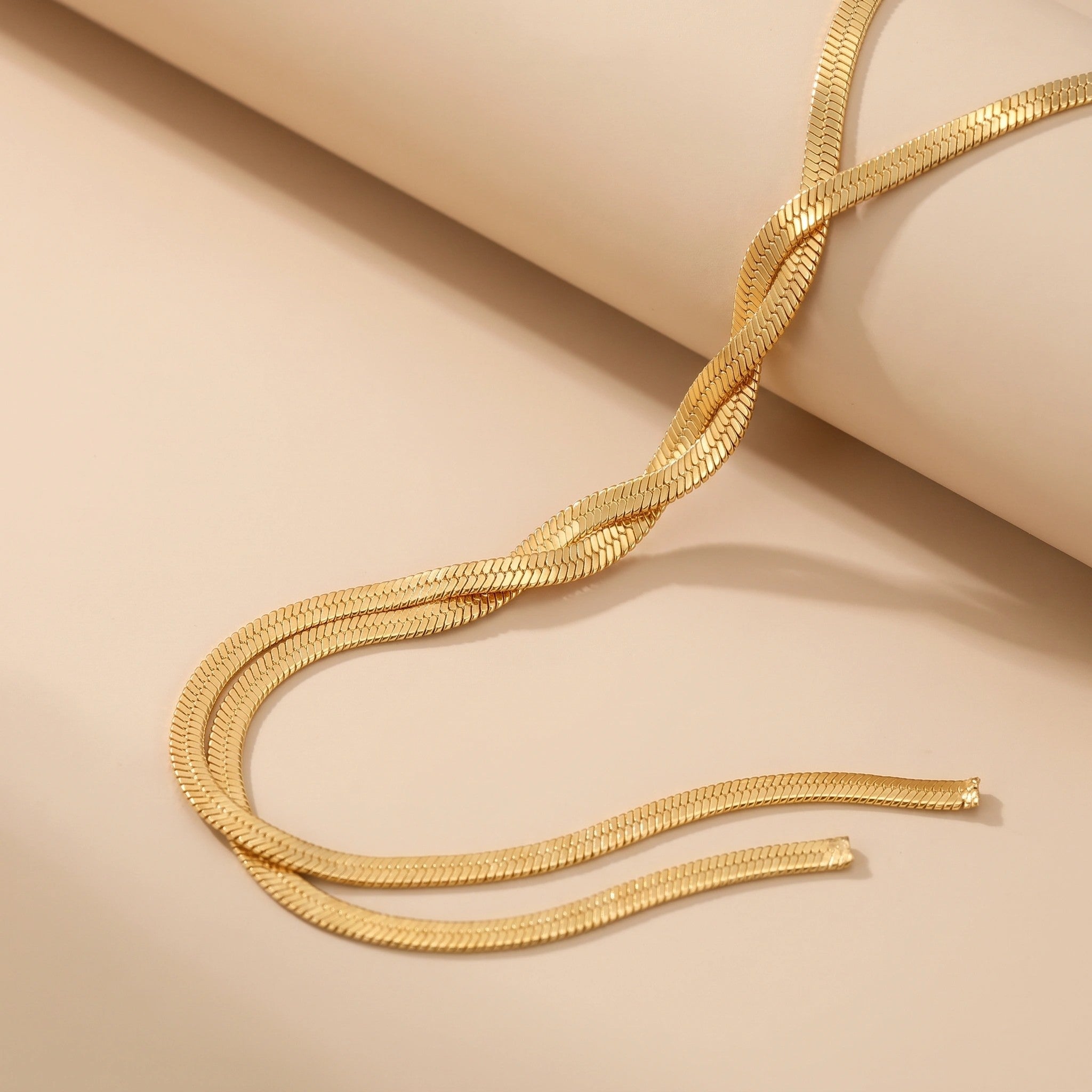 MYKI Twisted Flat Chain Stainless Steel Necklace (MK776-SSYI)