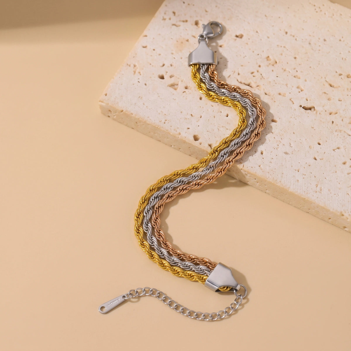 MYKI Stainless Steel Triple Rope Bracelet | Anti-Tarnish(MKBRAD776-SSYI)