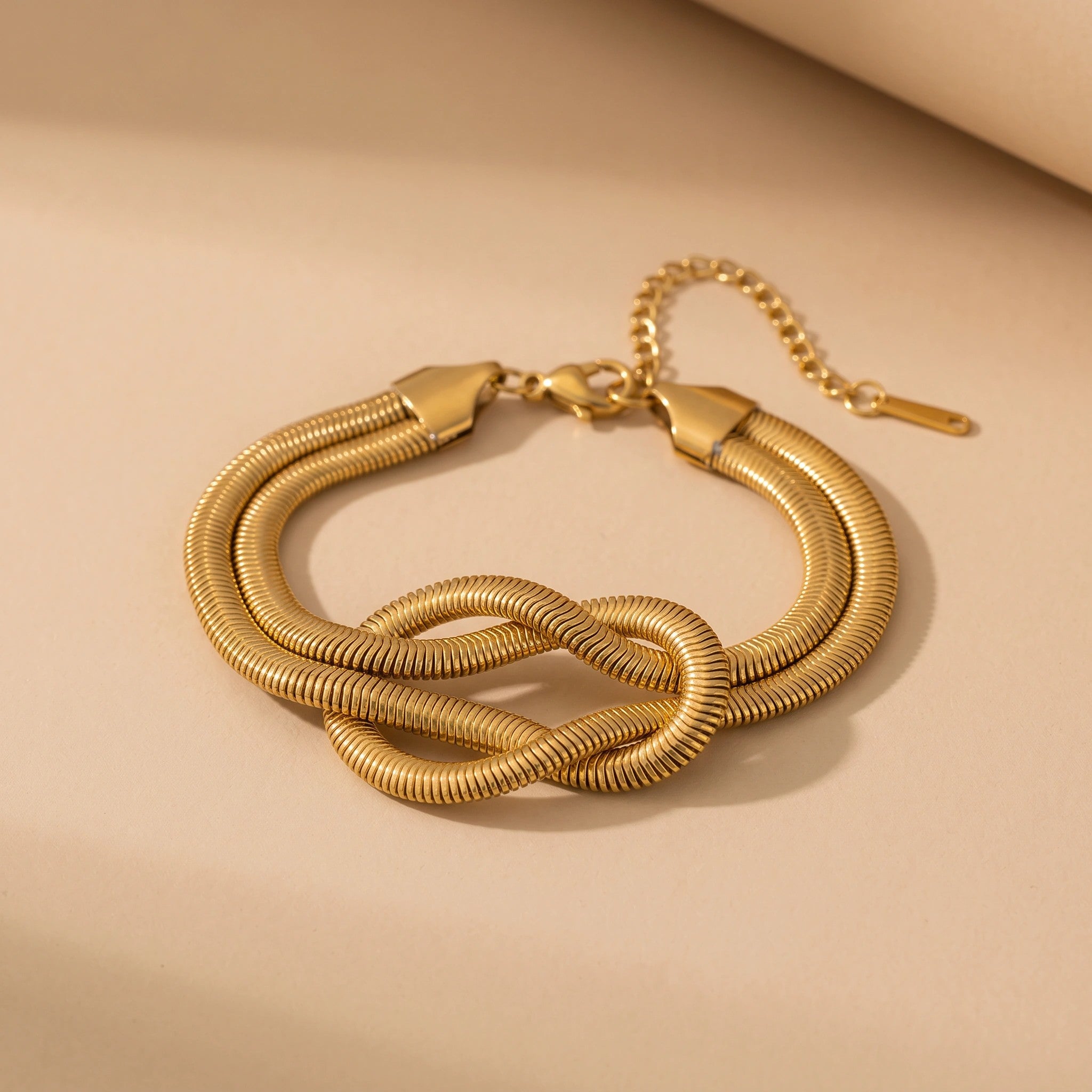 MYKI Double Snake Chain Knot Bracelet | Premium Finish(MKBRAD782-SSYI)