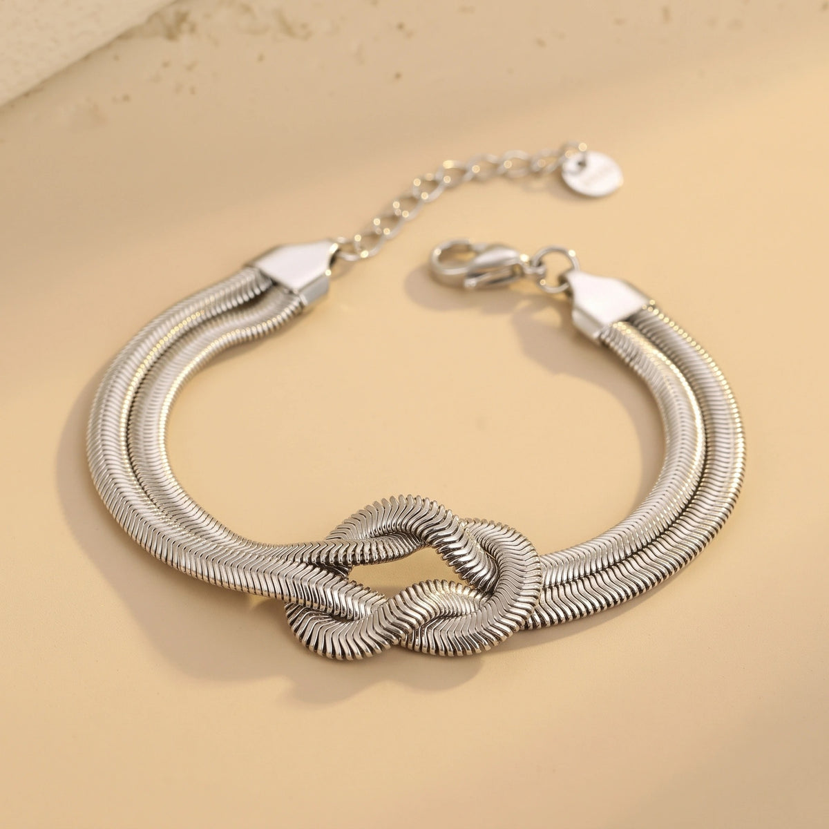MYKI Double Snake Chain Knot Bracelet | Premium Finish(MKBRAD782-SSYI)