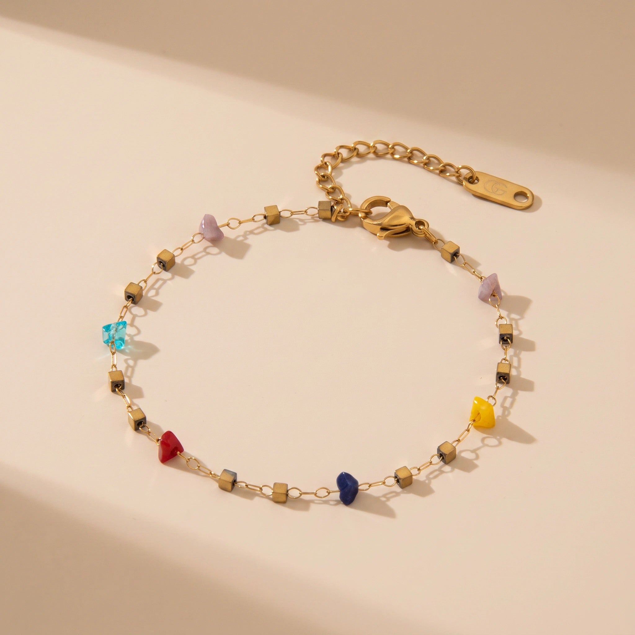 MYKI Coloured Bead Minimal Bracelet | Adjustable(MKBRAD783-SSYI)