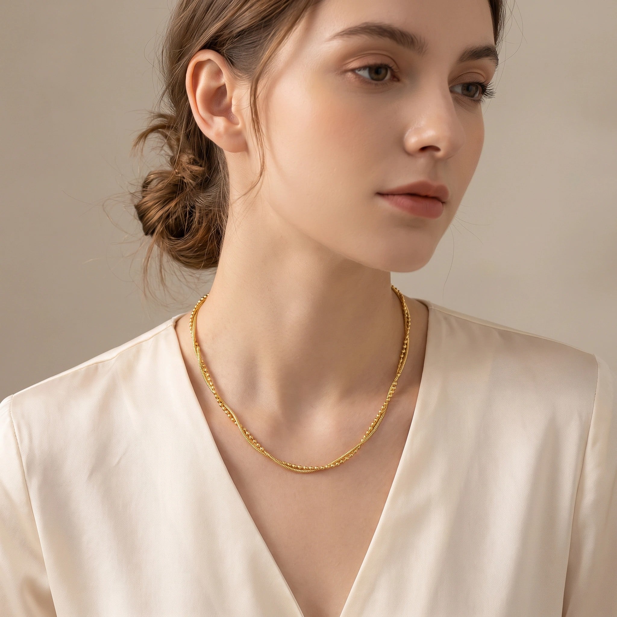 MYKI Nubile Stainless Steel Necklace (MK786G-SSYI)