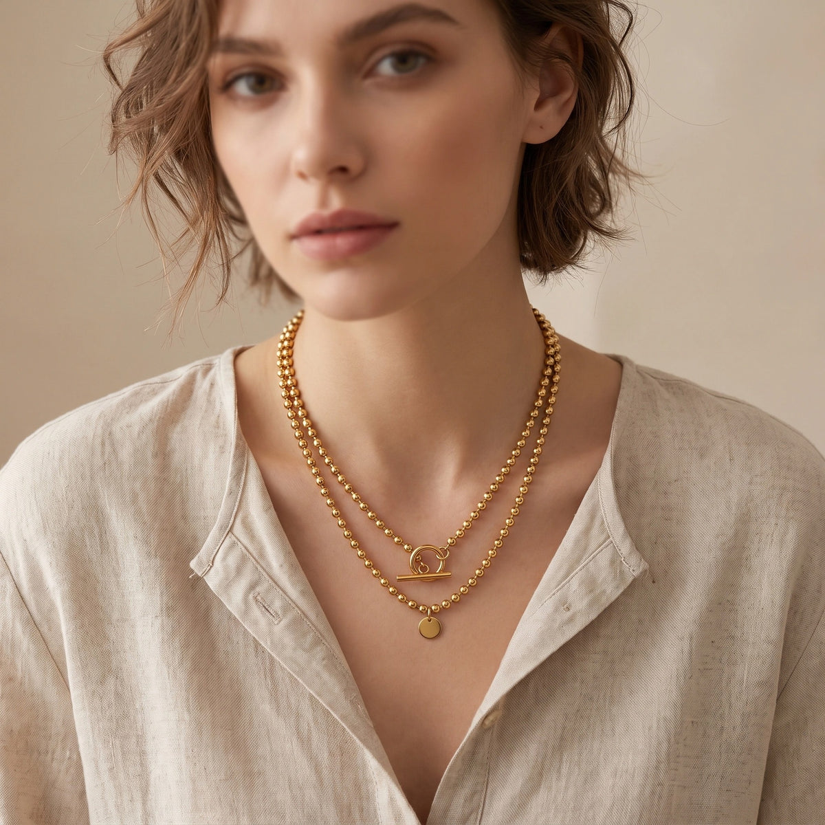 MYKI Junoesque Stainless Steel Necklace (MK787G-SSYI)
