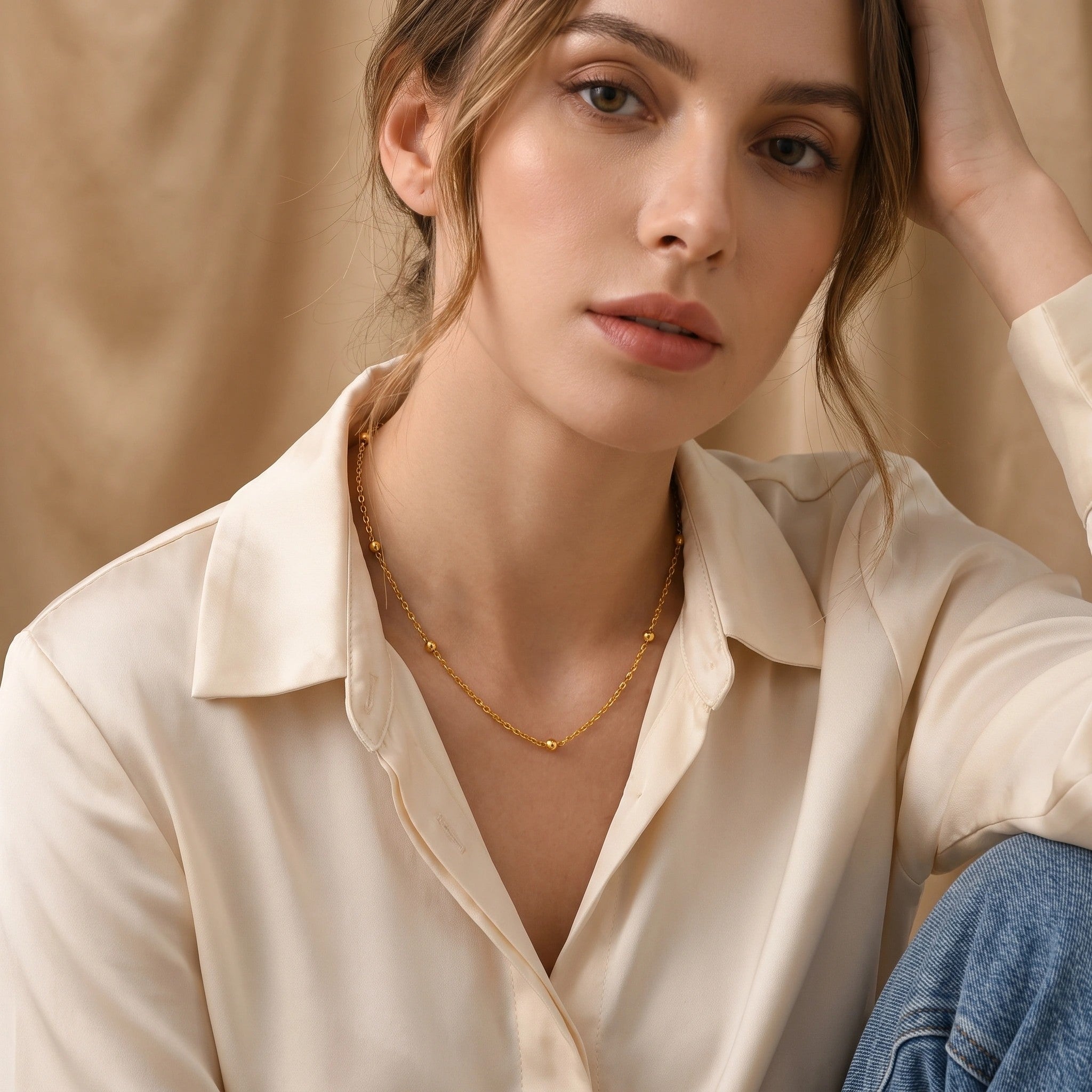 MYKI Drop-Dead Stainless Steel Necklace (MK795G-SSYI)