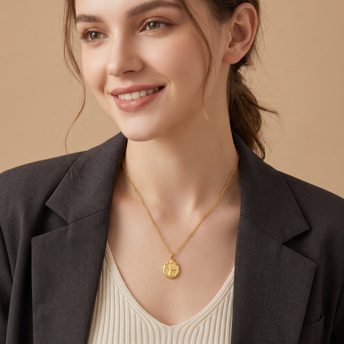 MYKI Charming Stainless Steel Necklace (MK810G-SSYI)