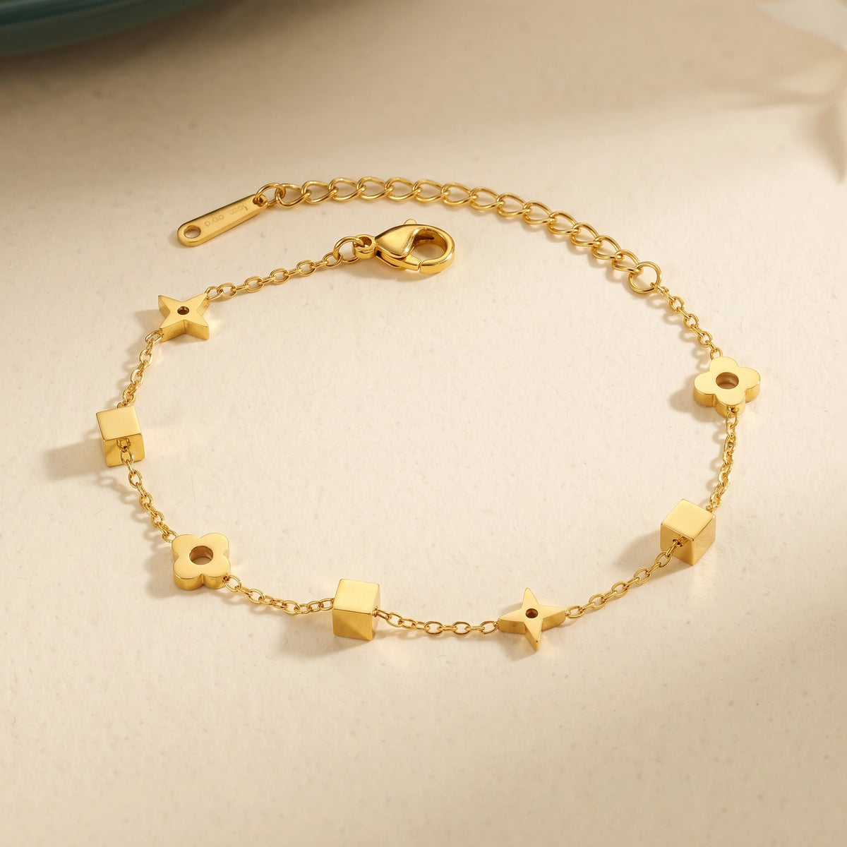 MYKI Gold Plated Floral Charm Bracelet | Anti-Tarnish(MKBRAD811G-SSYI)