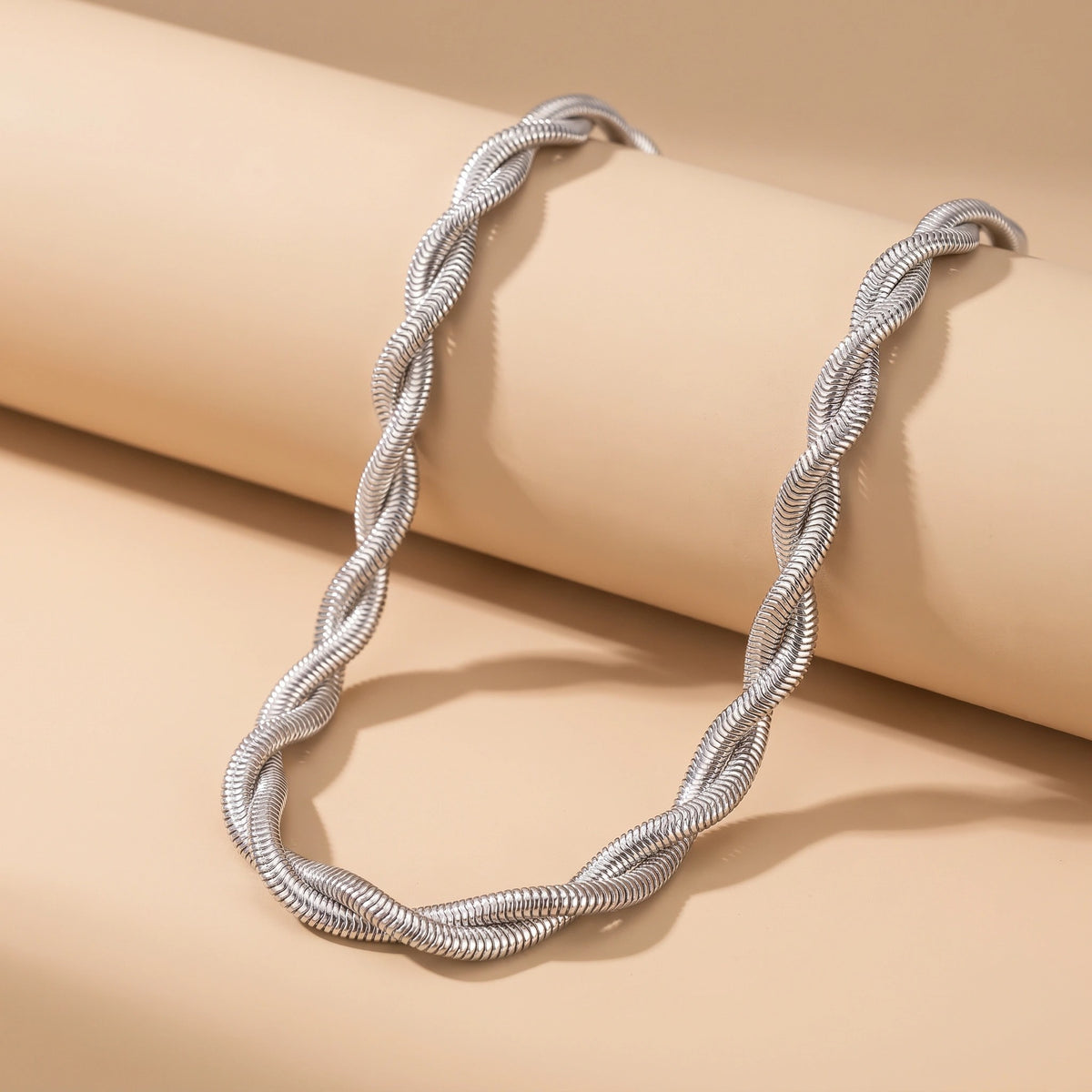 MYKI Twisted Flat Chain Necklace (MK852-SSYI)