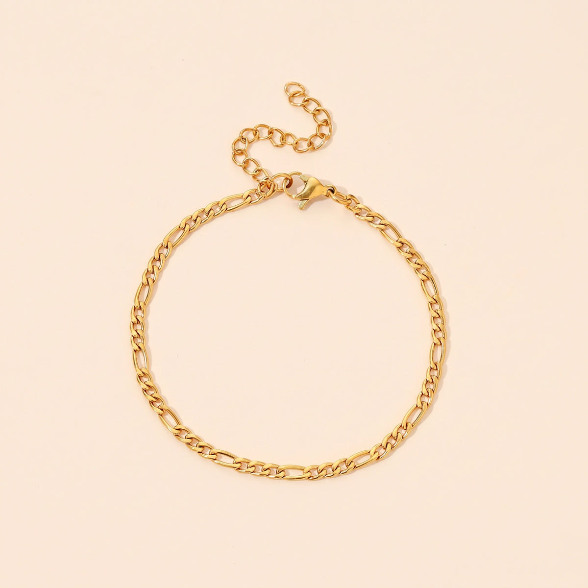 MYKI Gold-Plated Figaro Chain Minimal Bracelet(MKBRAD856G-SSYI)