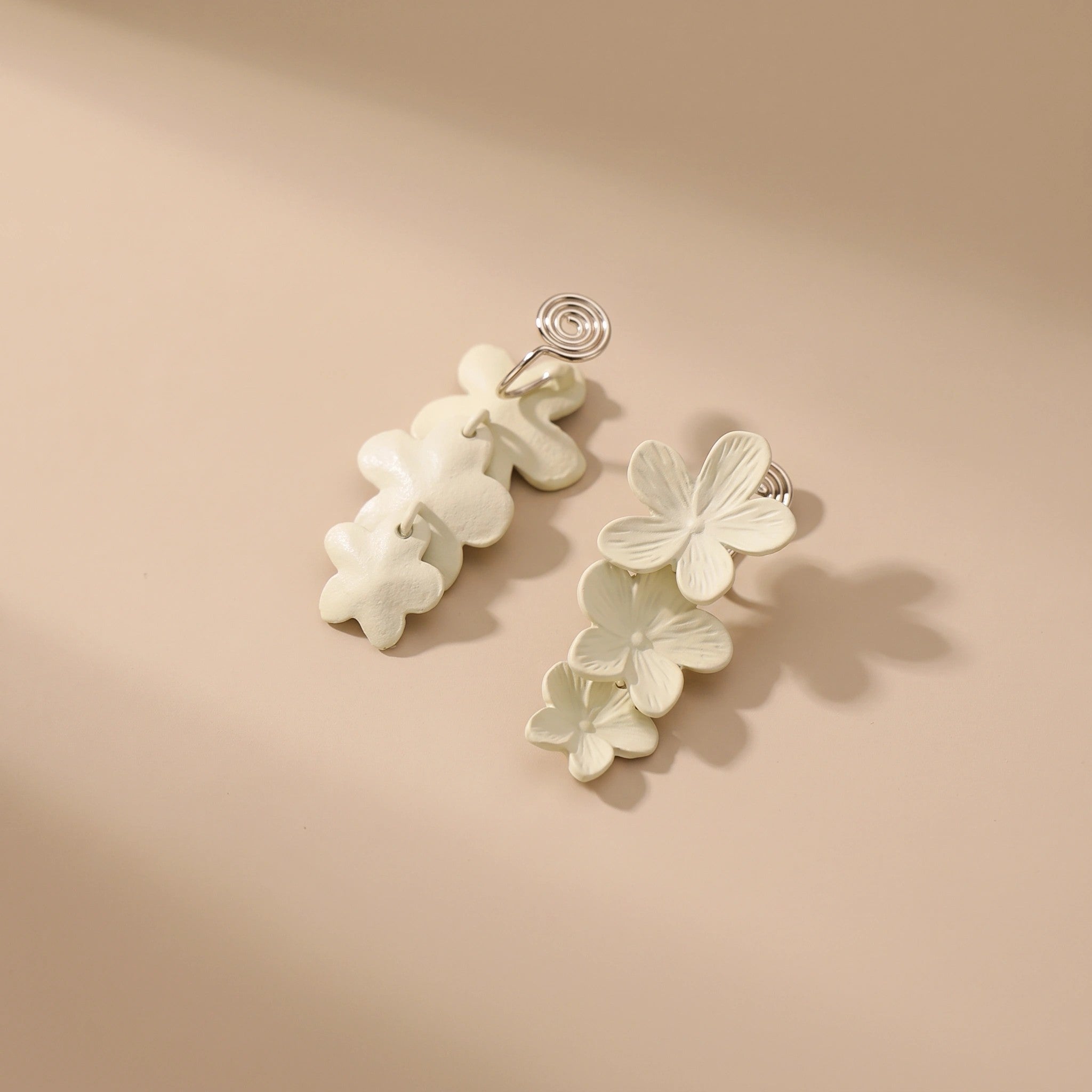 MYKI Matte Cream Floral Long Korean Earrings | MYKI (MKERCH857CP-ANT)