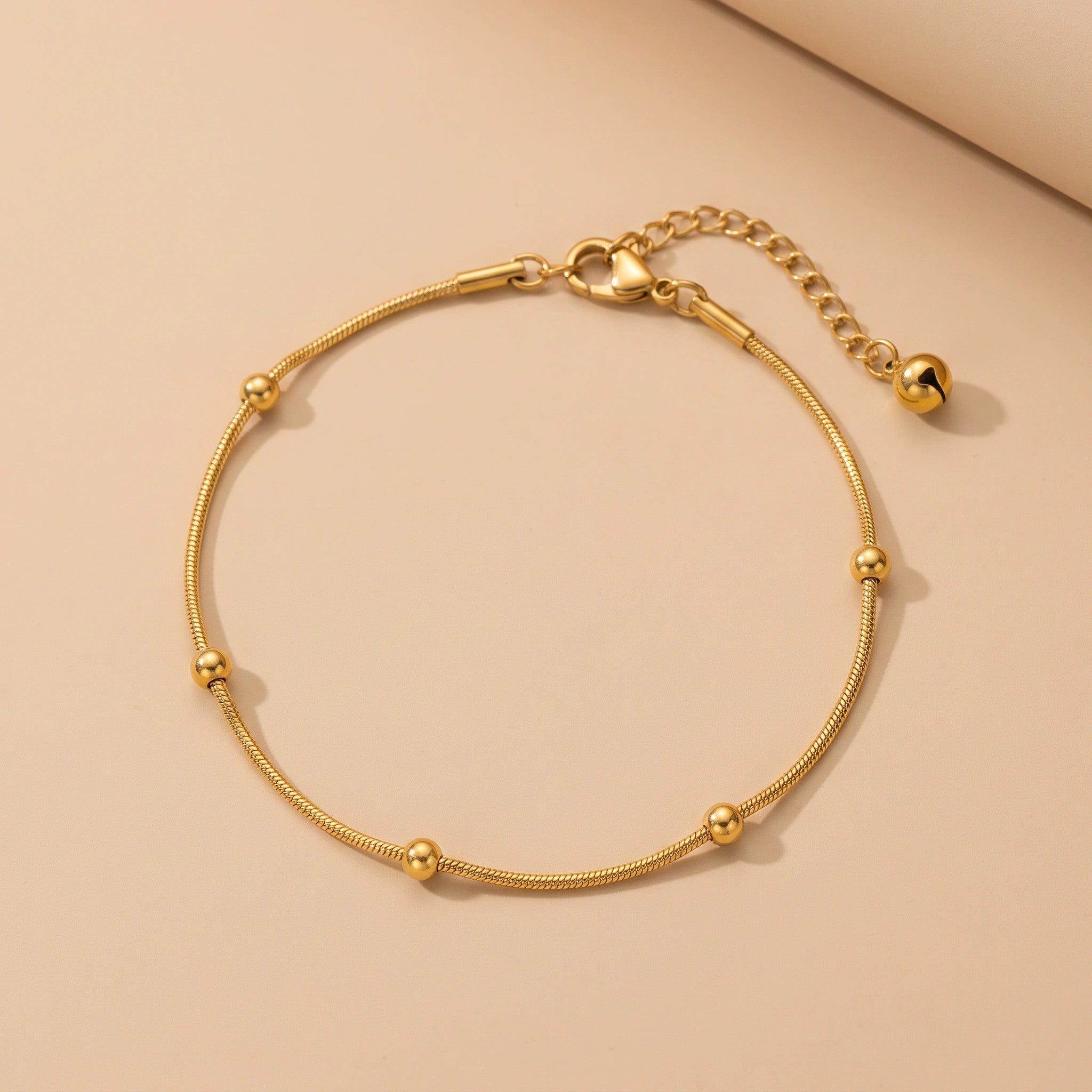 MYKI Gold-Plated Beaded Snake Chain Bracelet(MKBRAD860G-SSYI)